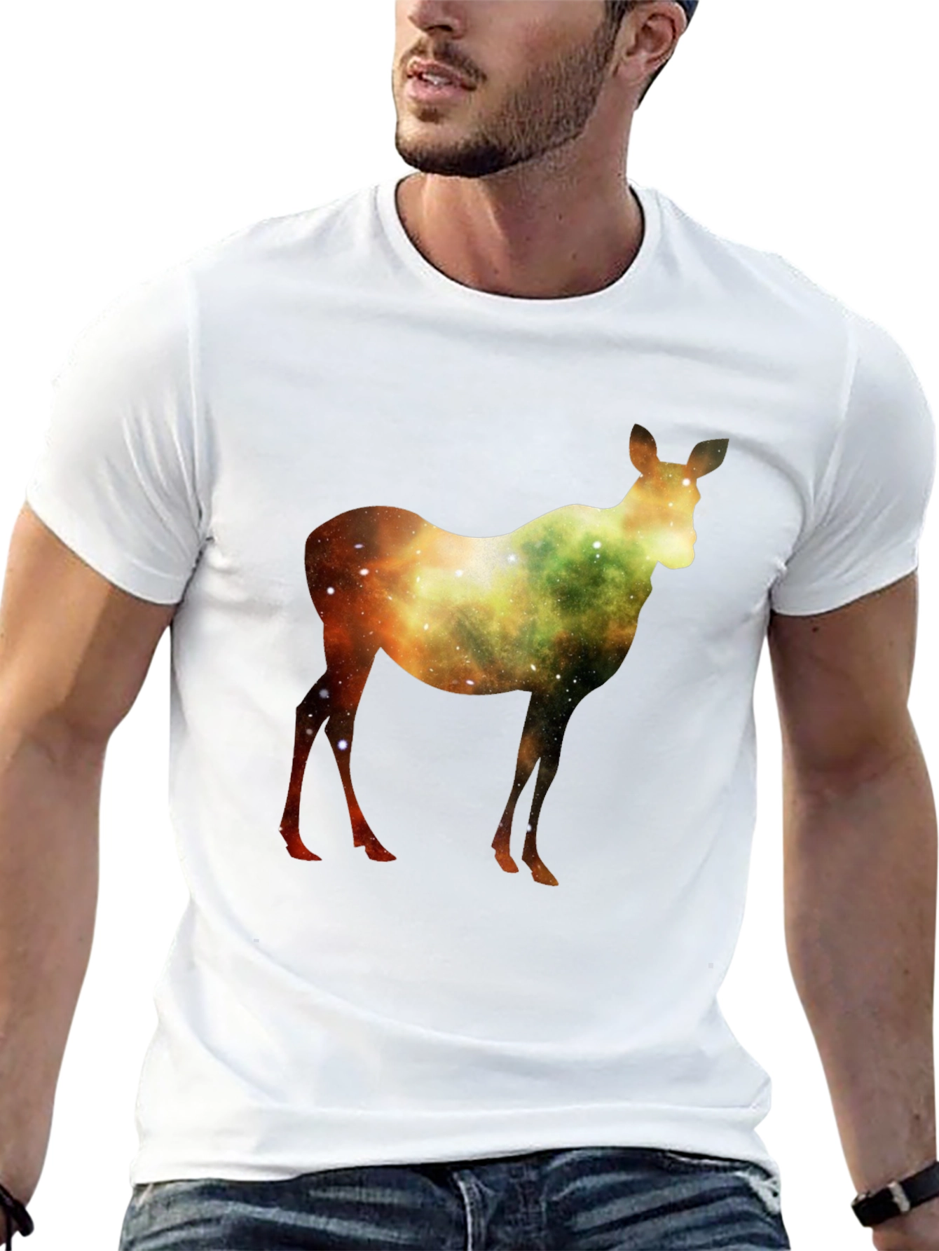 Galaxy Deer Graphic T-Shirt - Stylish & Unique