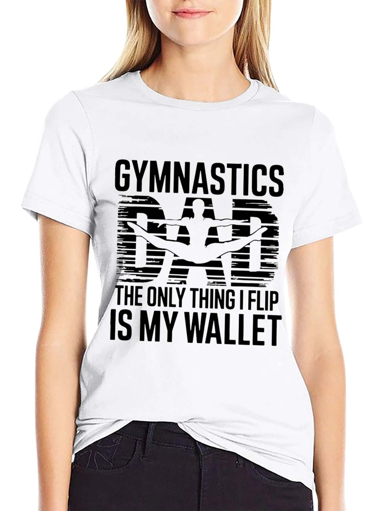Gymnastics Dad Humor T-Shirt - Wallet Flip