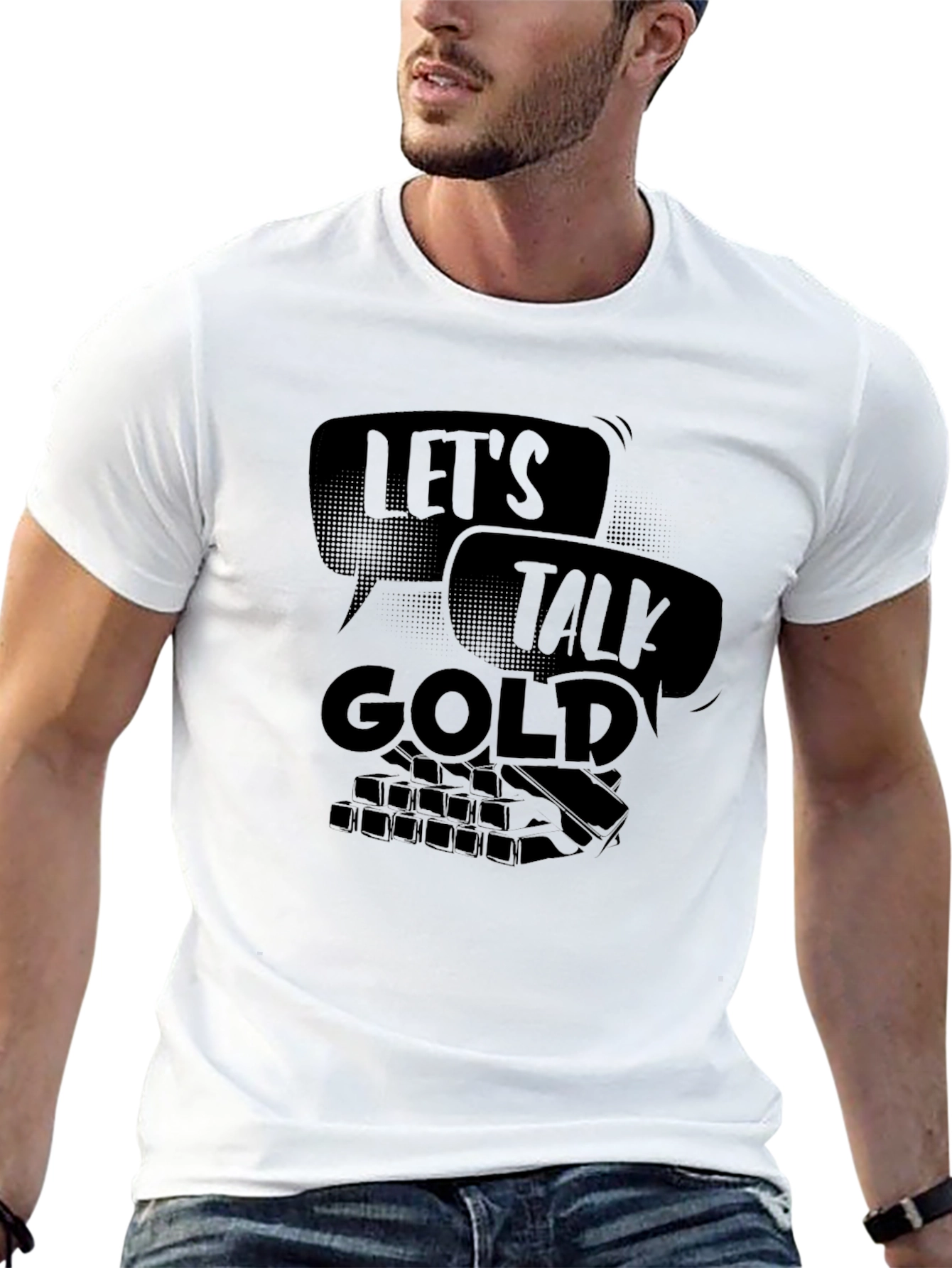 Lets Talk Gold Graphic T-Shirt - Black