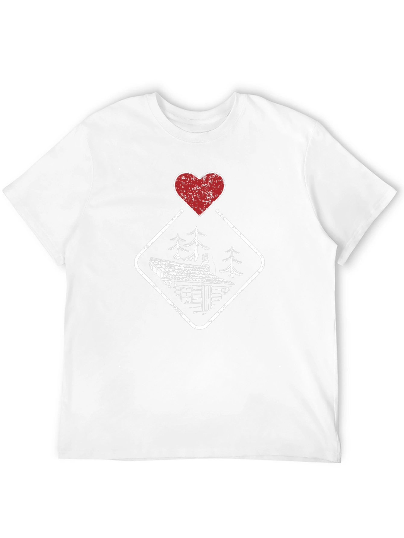 Cabin Heart T-Shirt - Rustic Mountain Lodge Tee