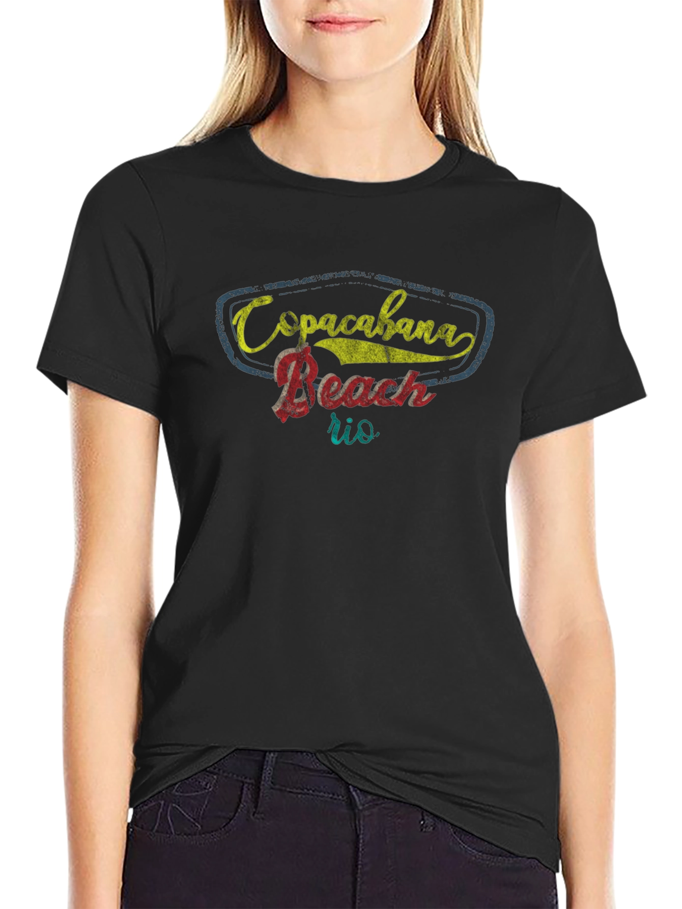 Copacabana Beach Rio Graphic Tee - Retro Style