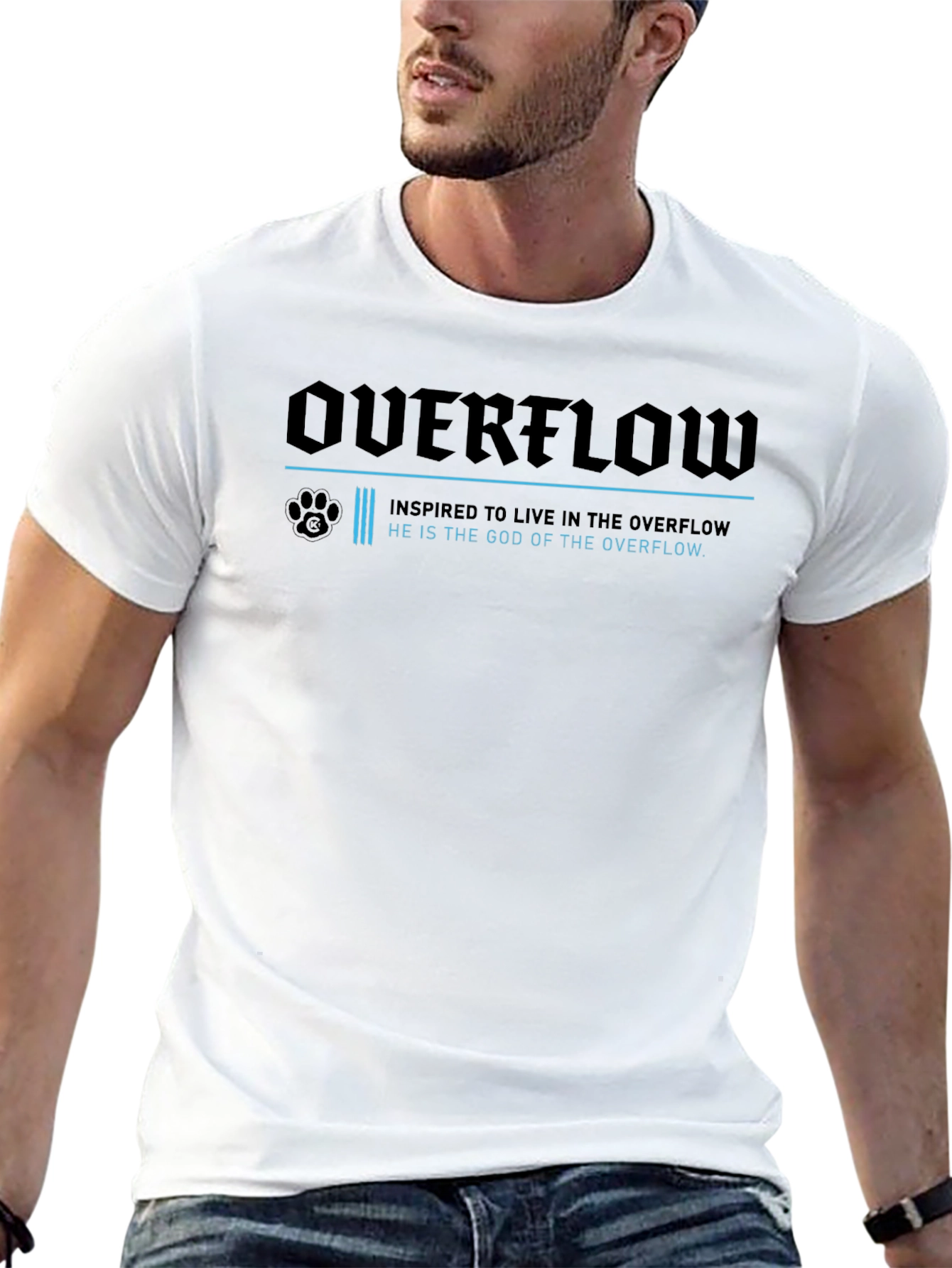 Overflow Graphic Print Black T-Shirt