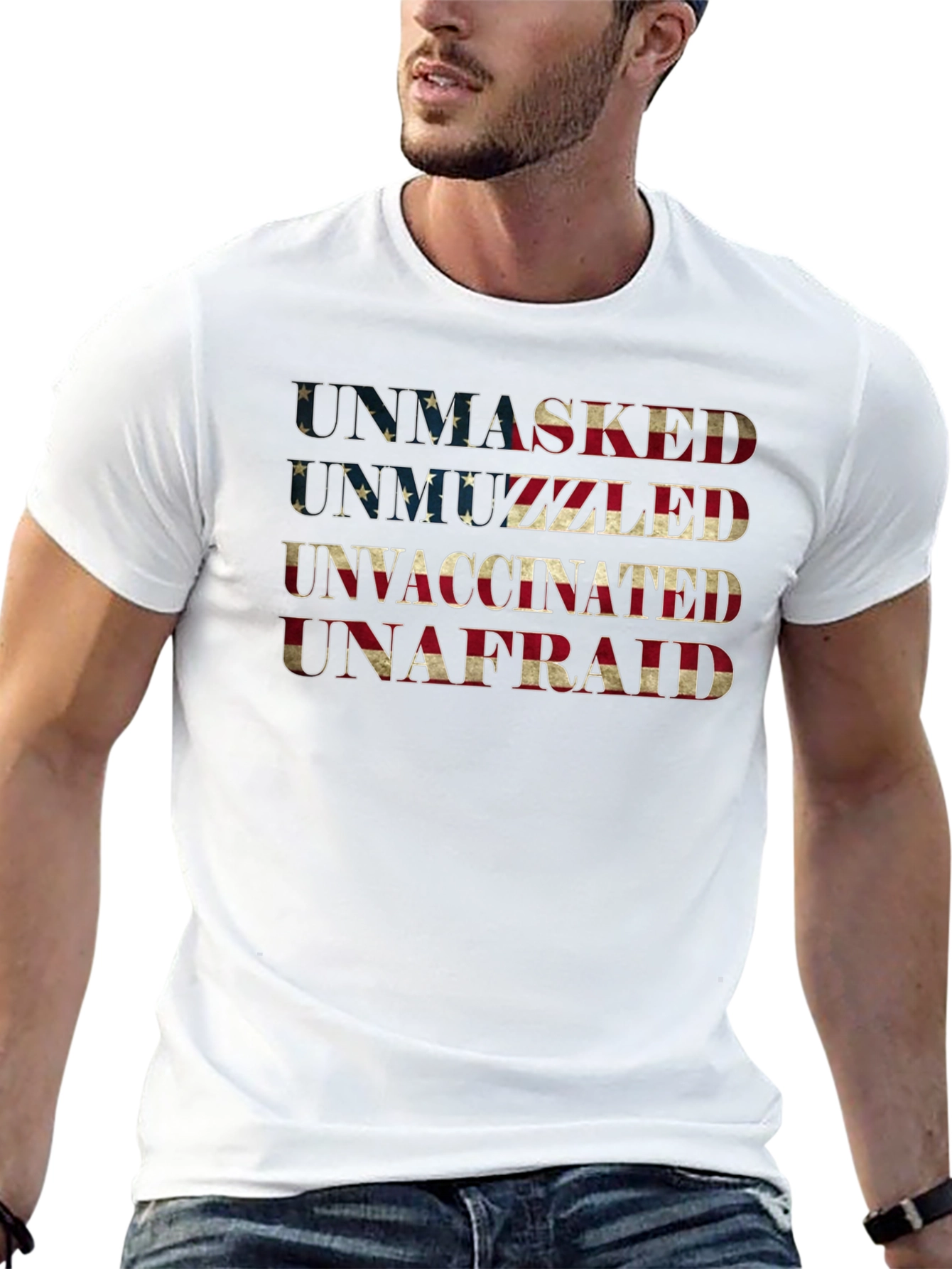 Unmasked Unmuzzled Unvaccinated Unafraid Tee