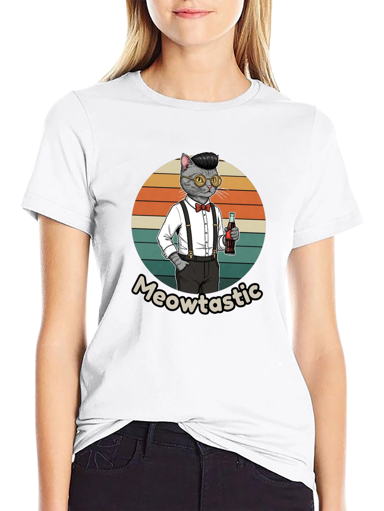 Meowtastic Cat Graphic T-Shirt