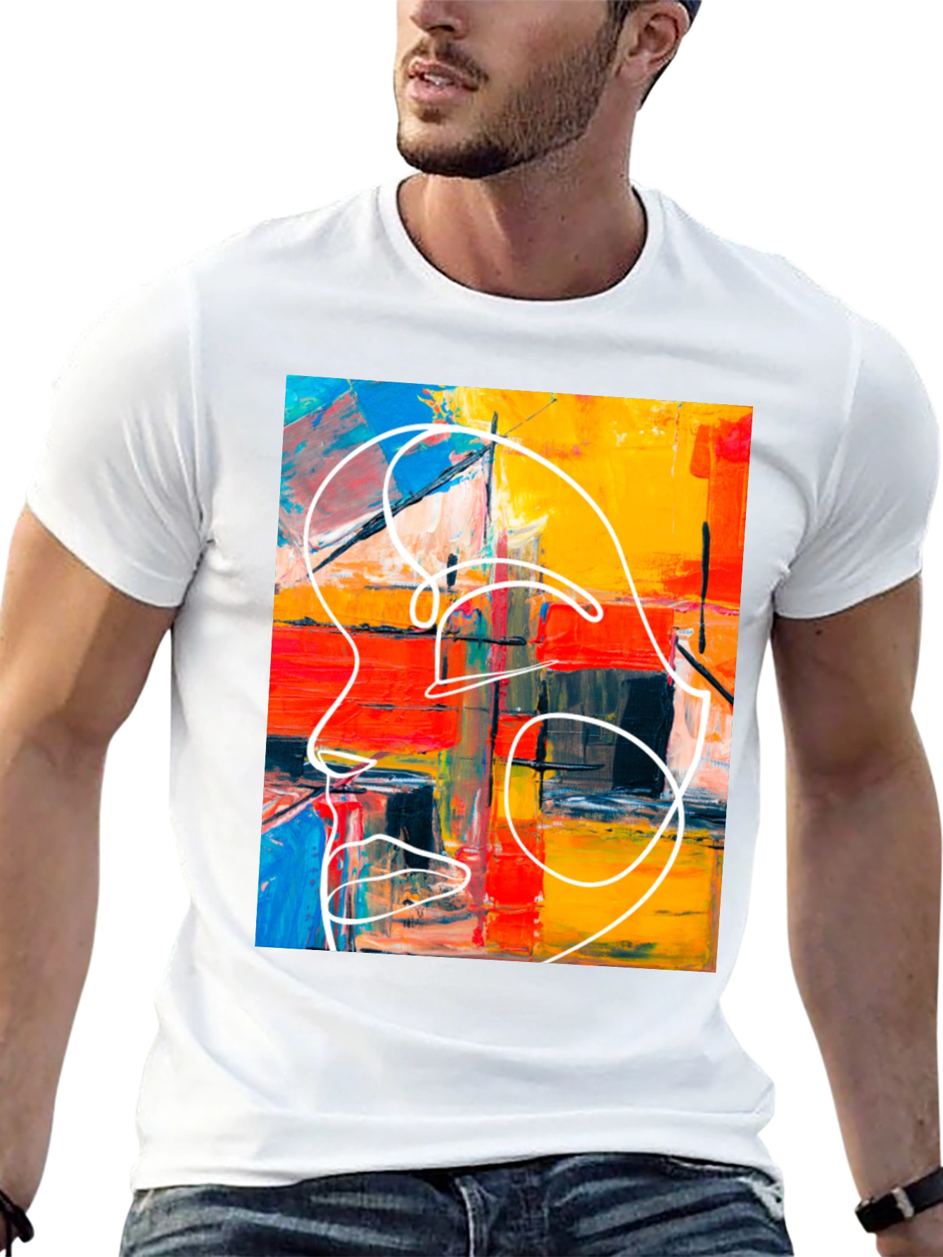 Abstract Art Graphic Tee - Modern Style T-Shirt