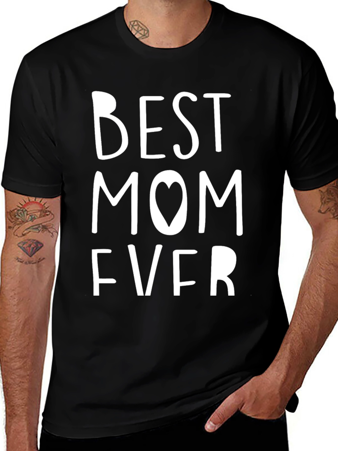 Best Mom Ever Graphic Tee - Black Cotton T-Shirt