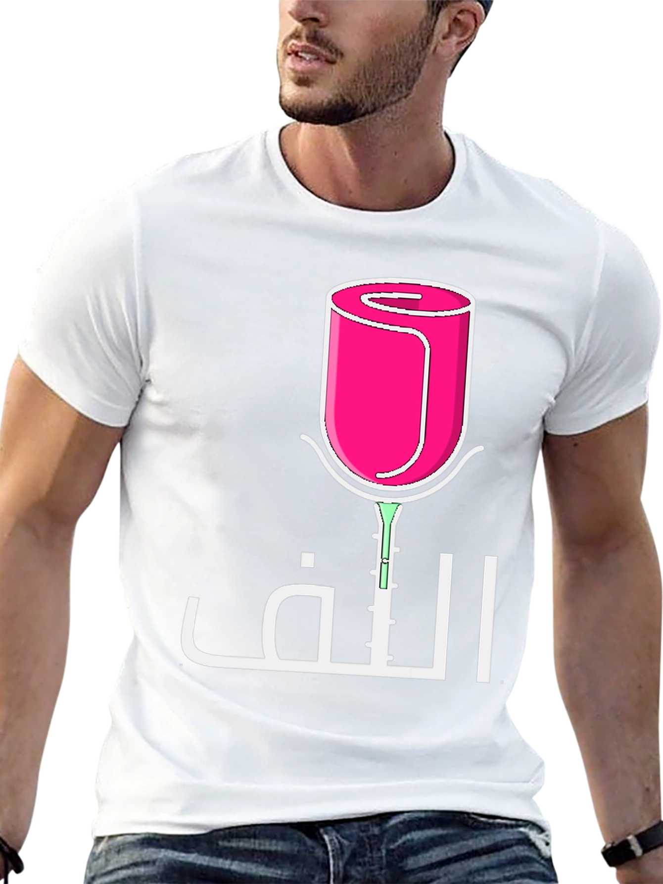 Abstract Rose Arabic Graphic Tee
