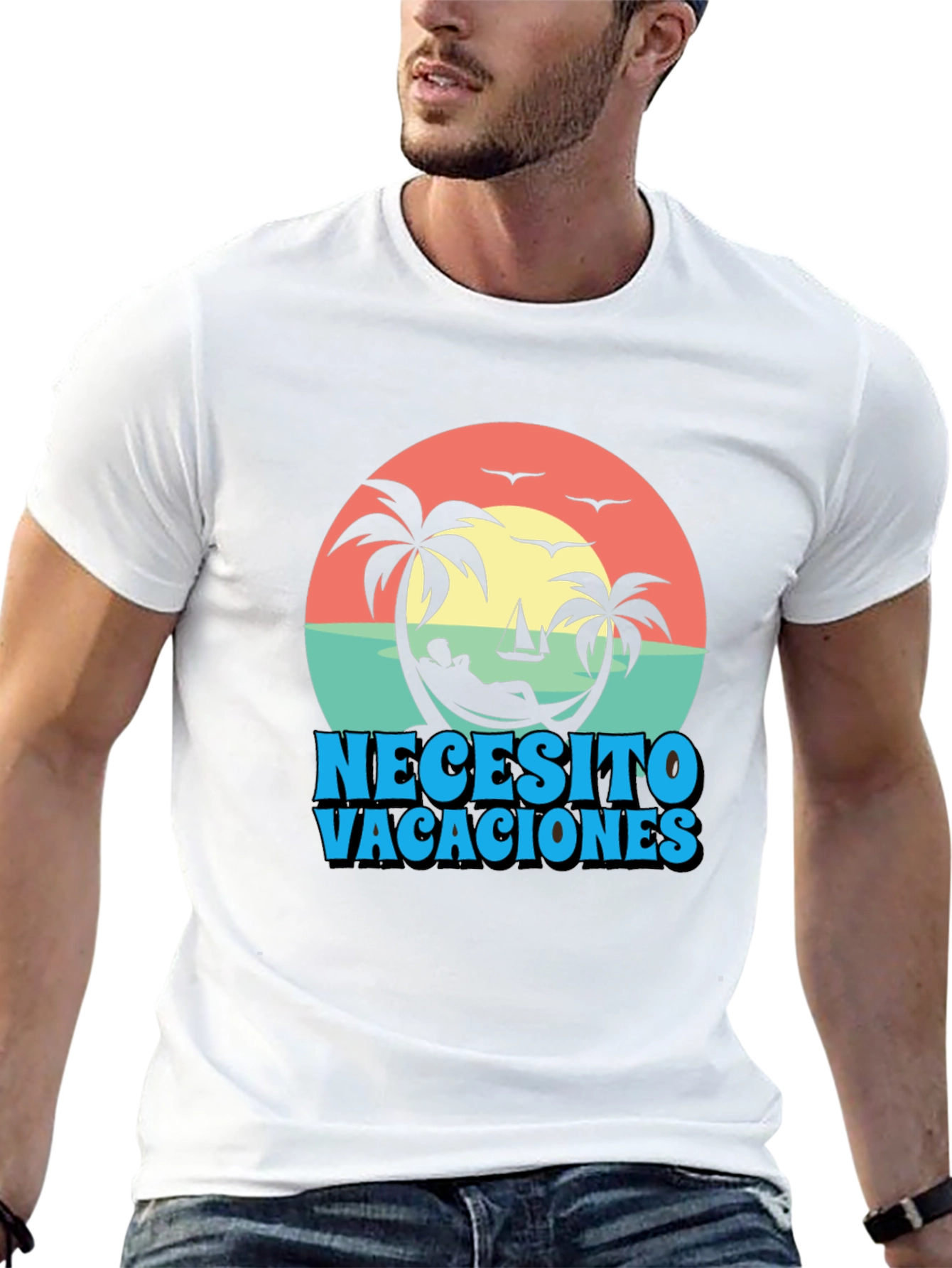 Necesito Vacaciones Graphic T-Shirt - Relaxed Vacation Vibes