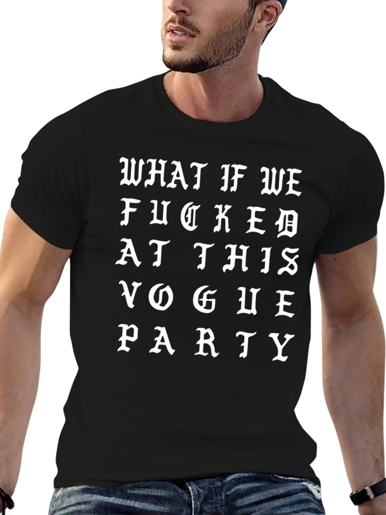 Vogue Party Graphic Tee - Unisex Black T-Shirt