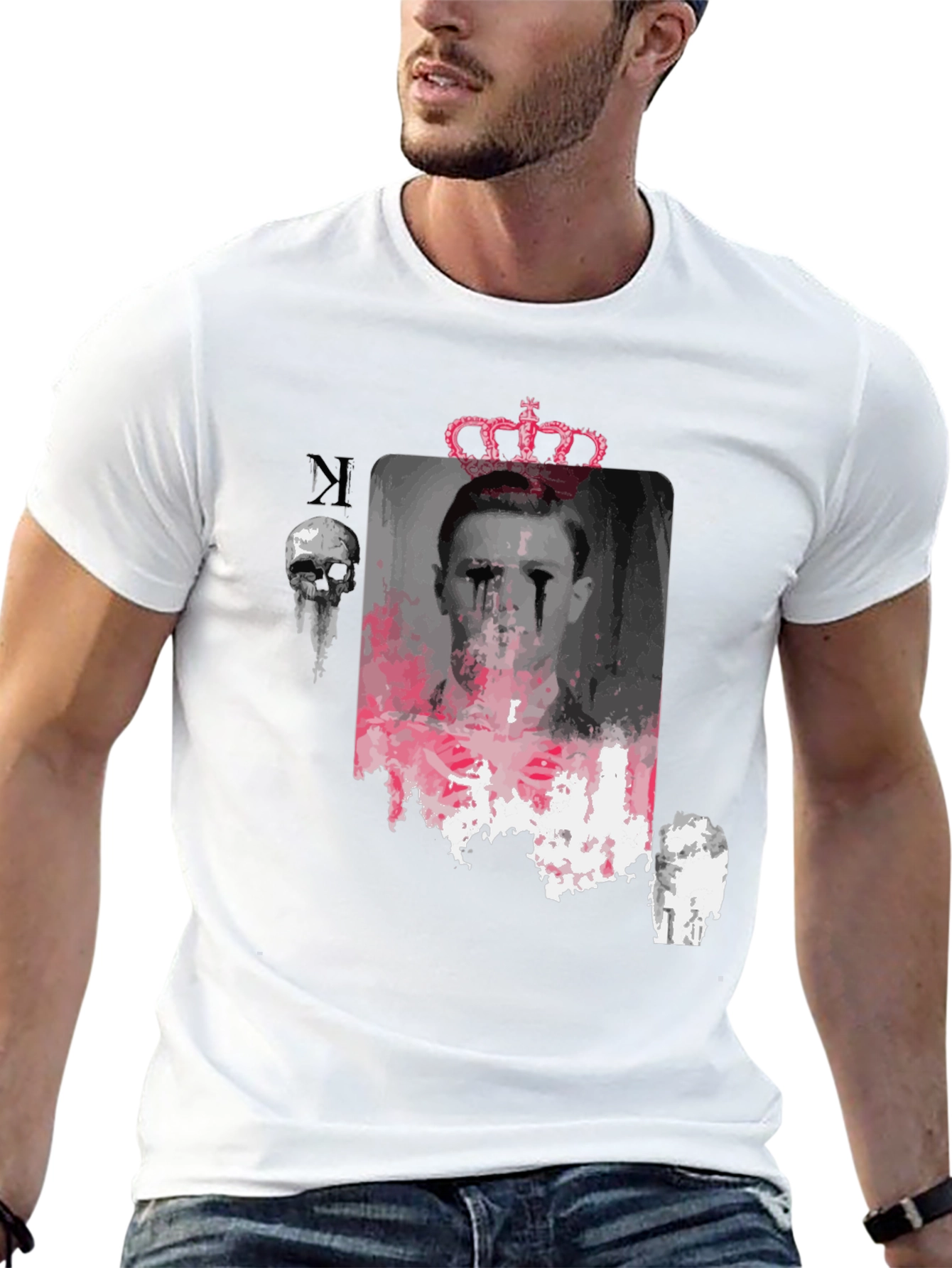 Graphic Print T-Shirt with Crown