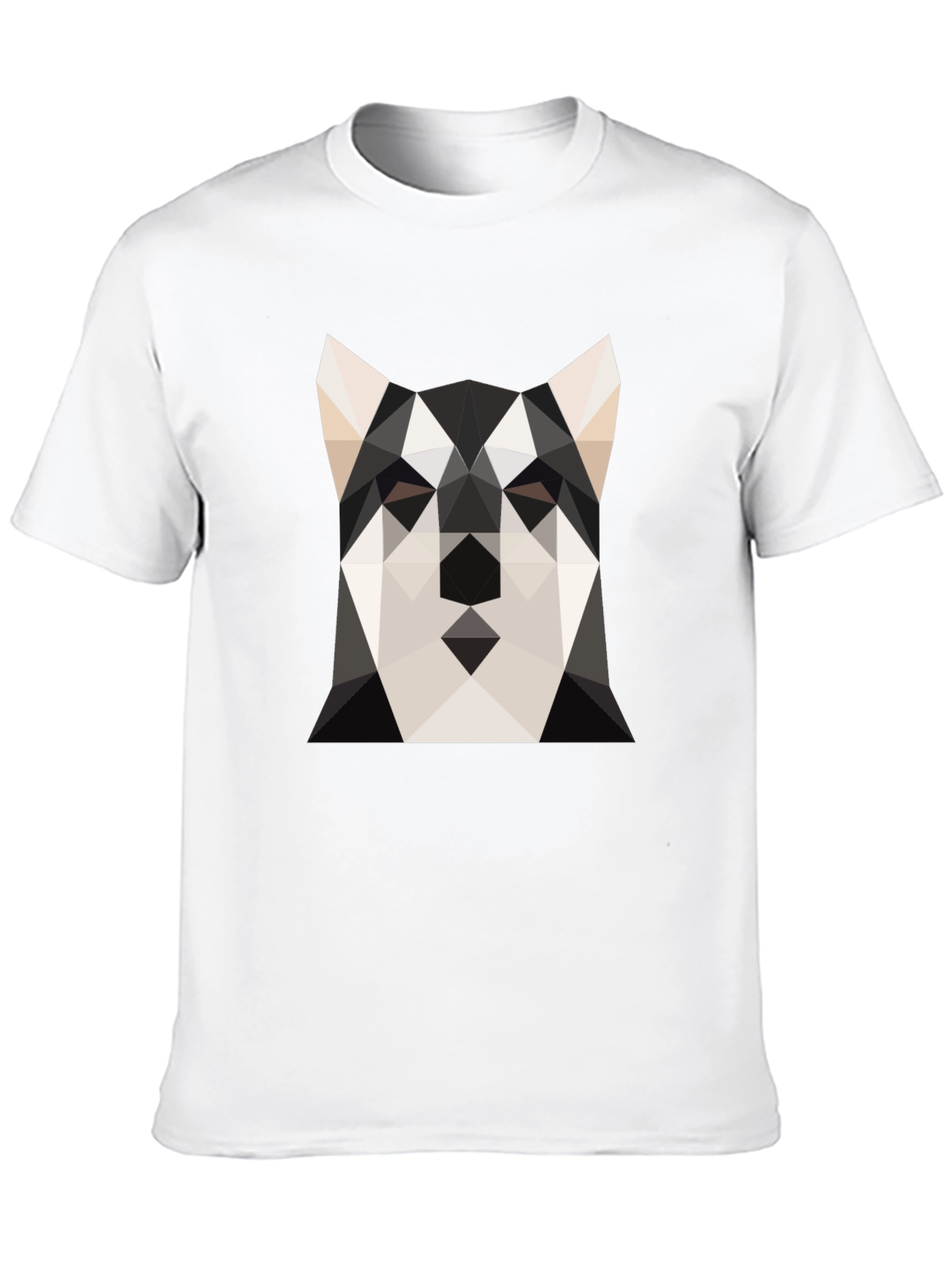 Geometric Husky Print Black T-Shirt