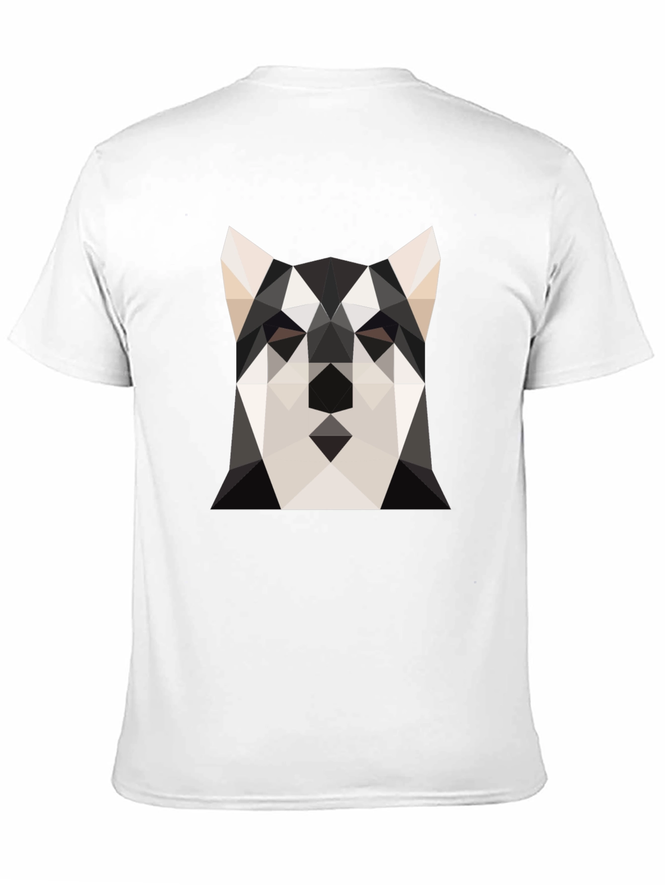Geometric Husky Print Black T-Shirt