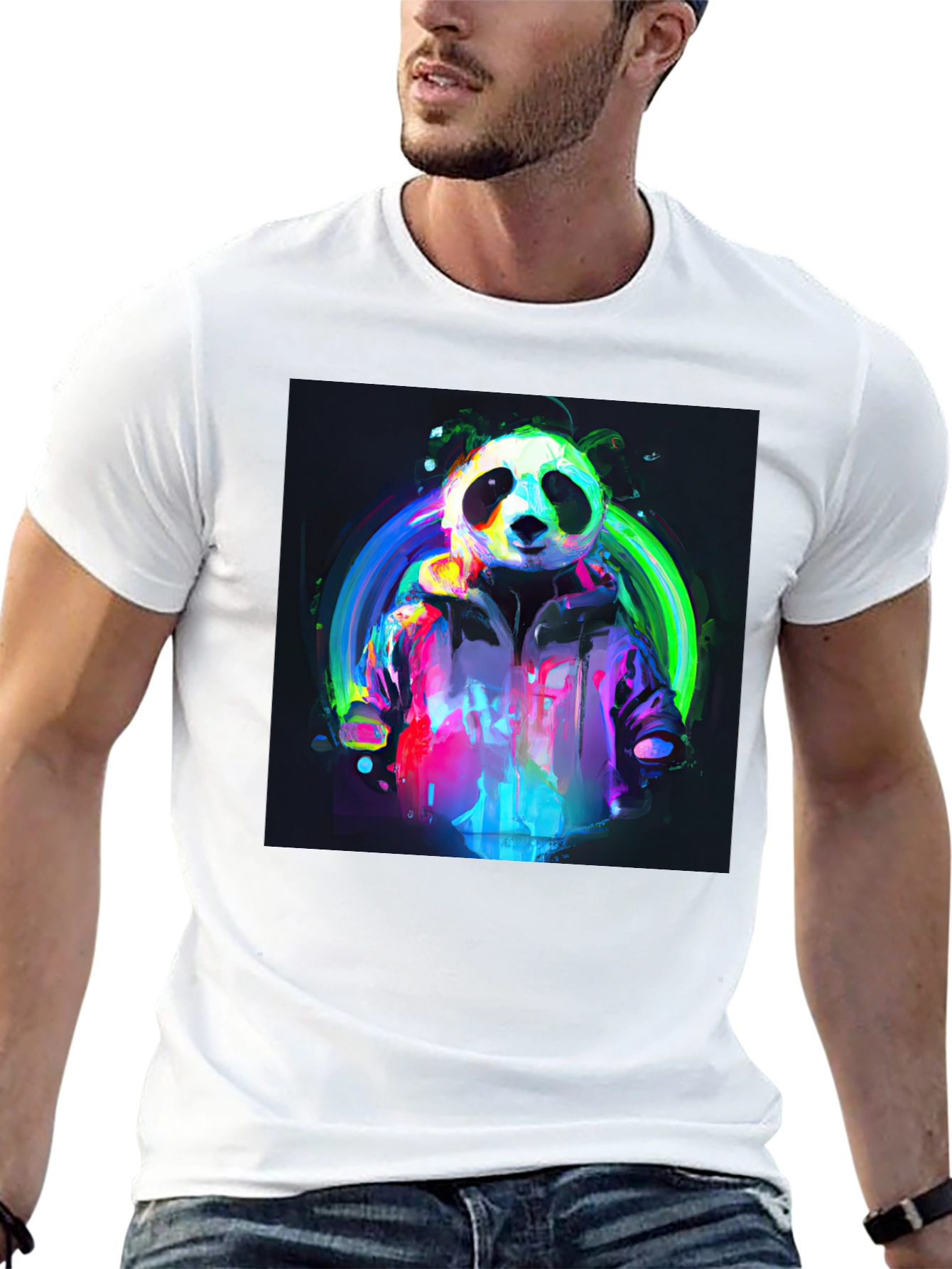 Neon Panda T-Shirt - Unique Graphic Tee
