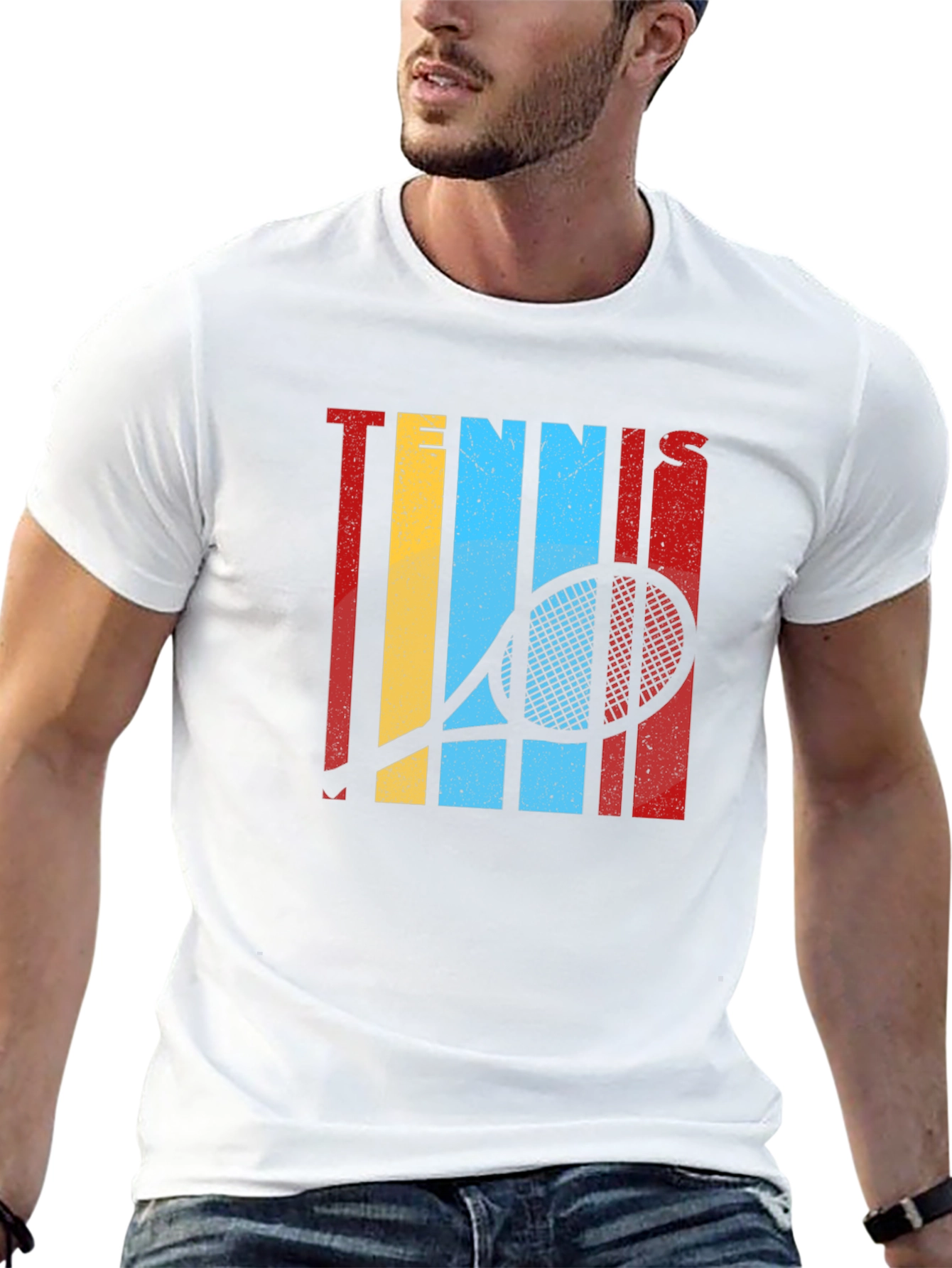 Retro Tennis Racket Graphic T-Shirt