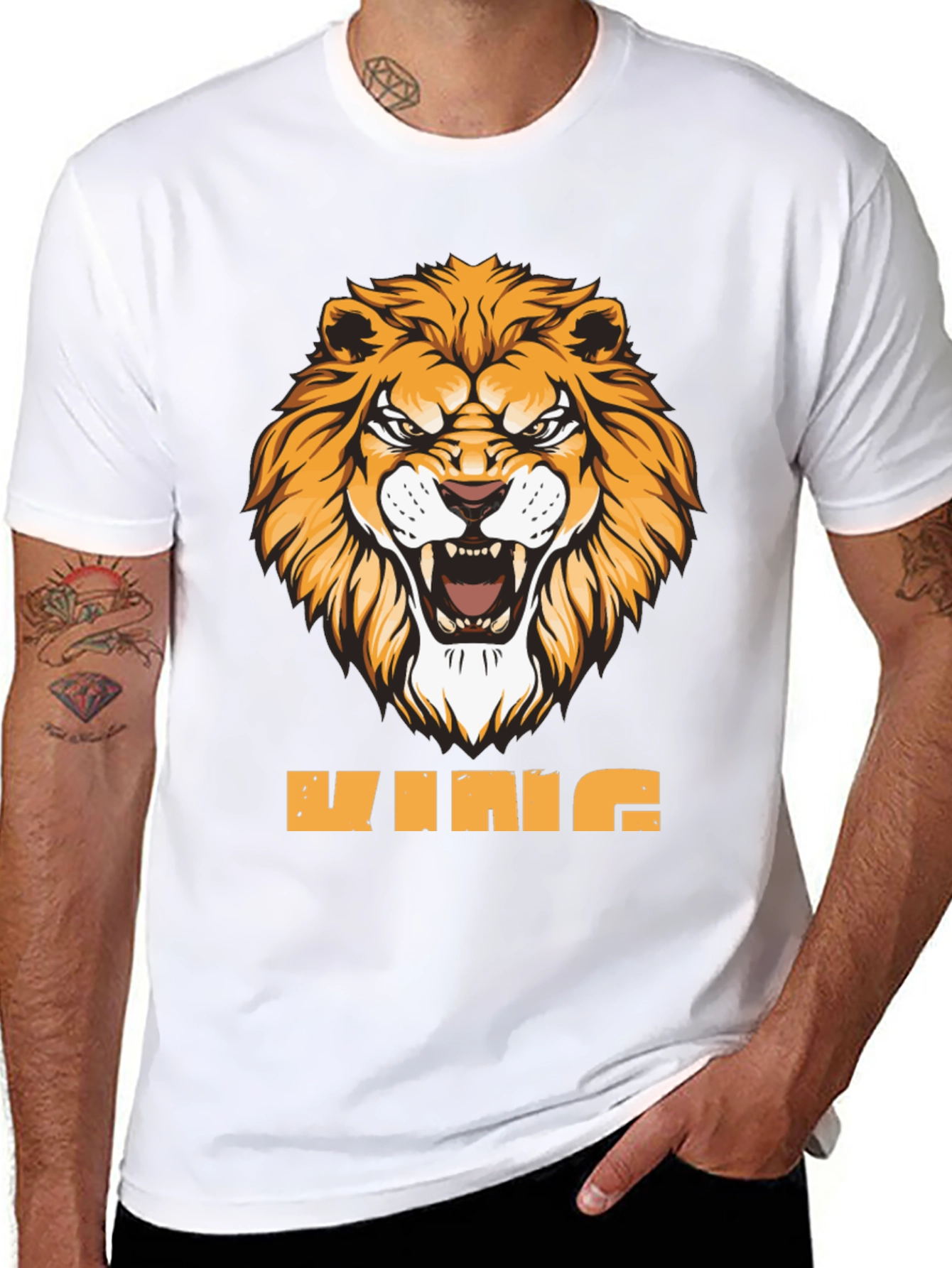 King Lion Graphic Tee - Fierce Animal Design