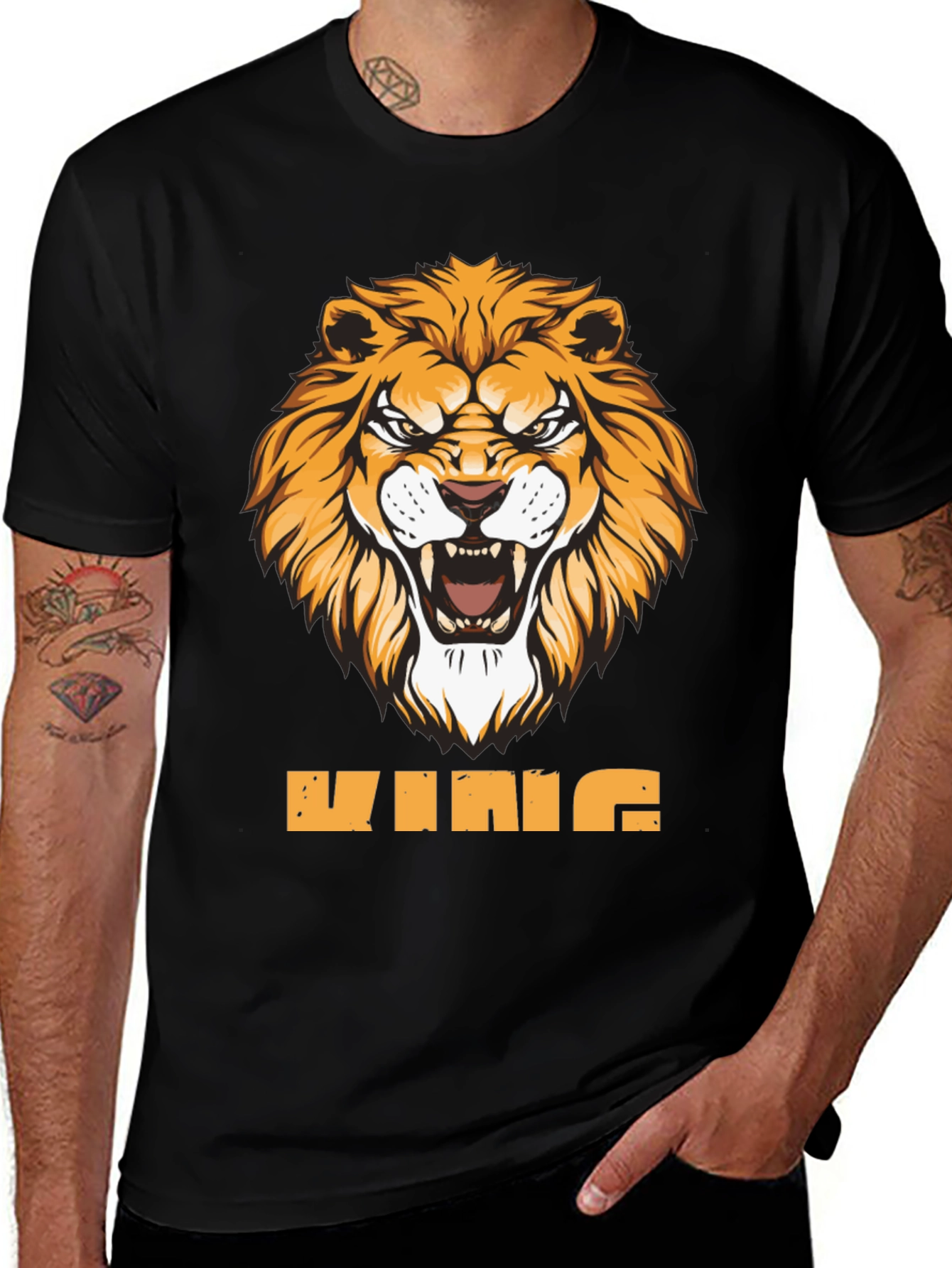 King Lion Graphic Tee - Fierce Animal Design