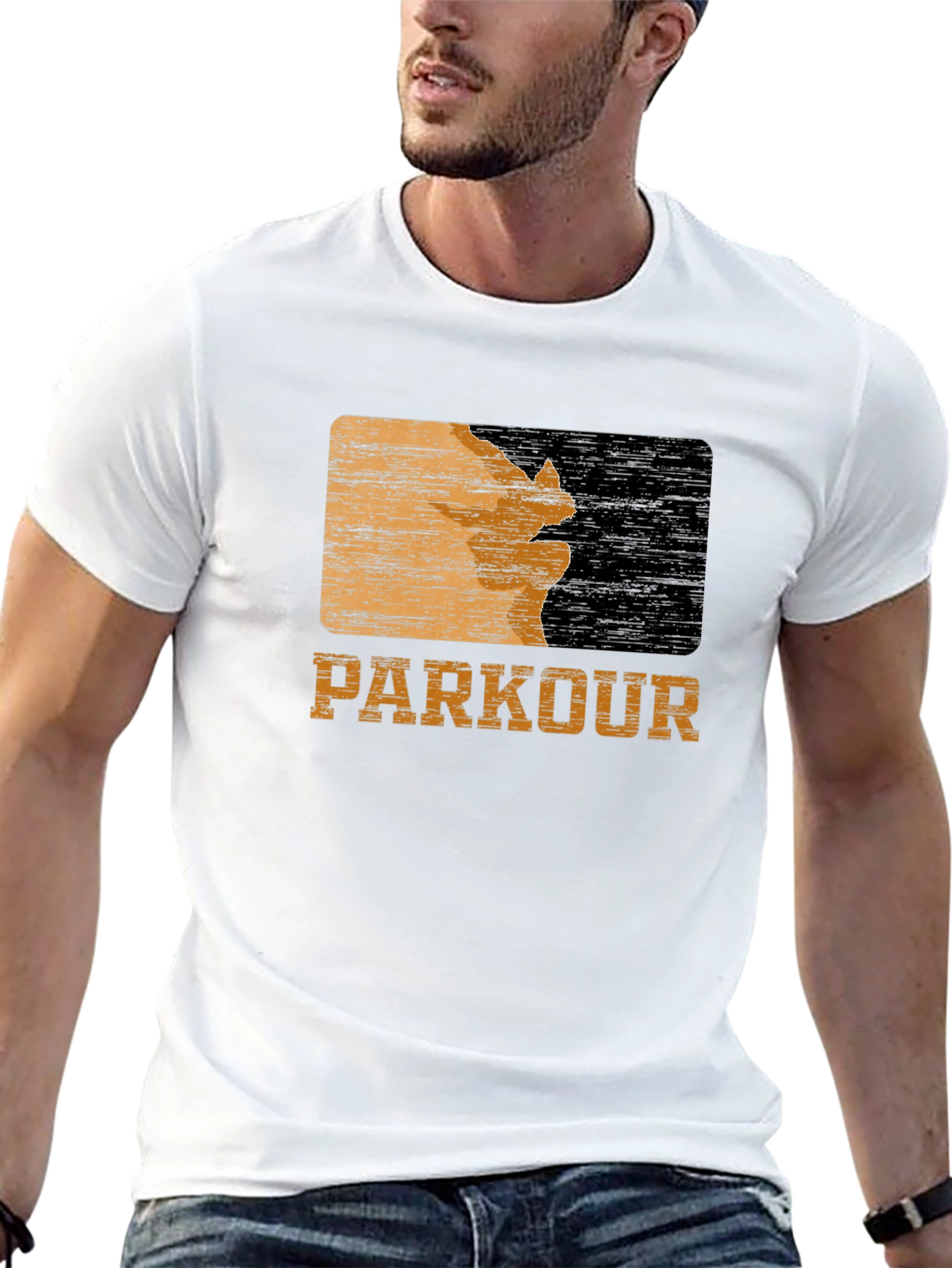 Parkour Textured Graphic Tee - Black