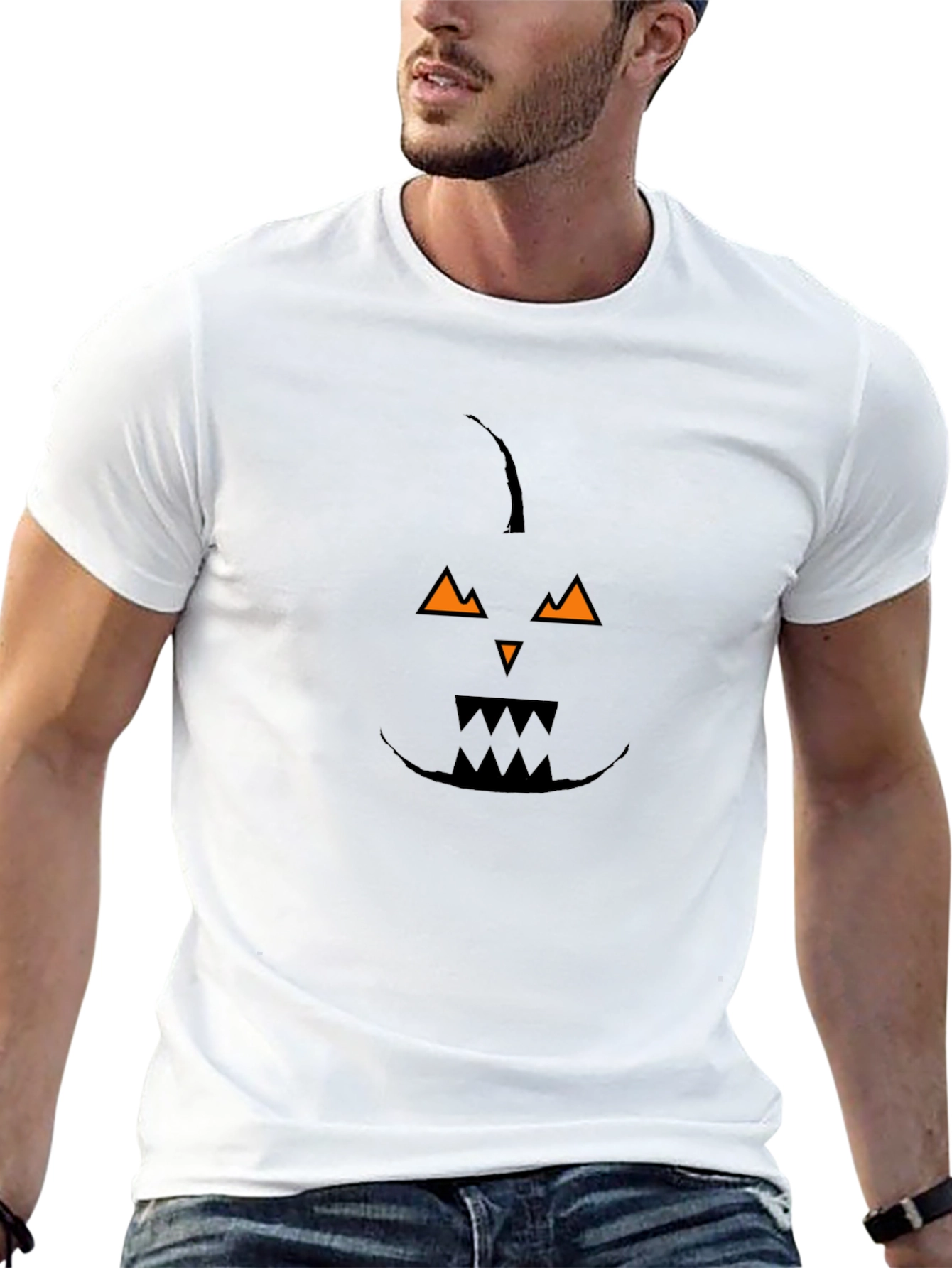 Spooky Jack-O-Lantern Graphic Tee - Halloween Apparel