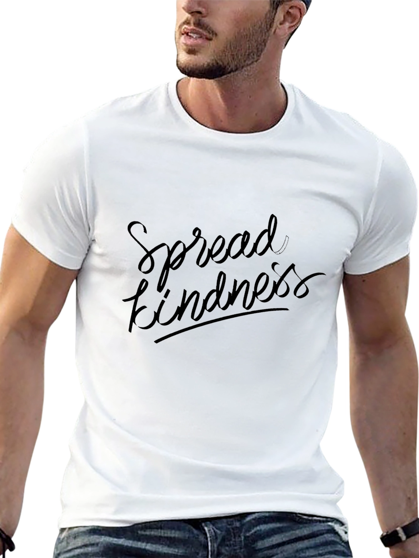 Spread Kindness Black Graphic T-Shirt