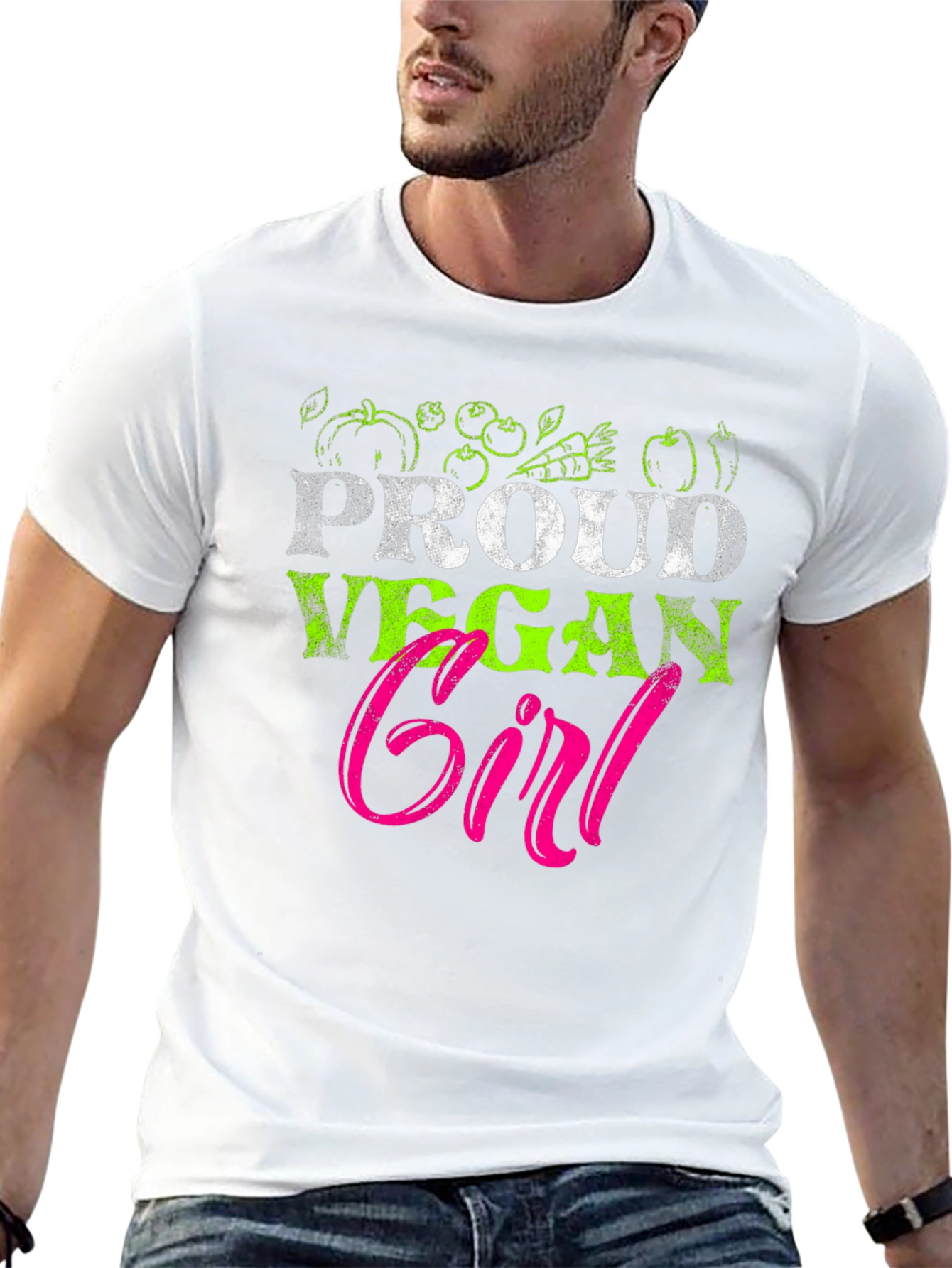 Proud Vegan Girl T-Shirt - Cute Vegetarian Tee