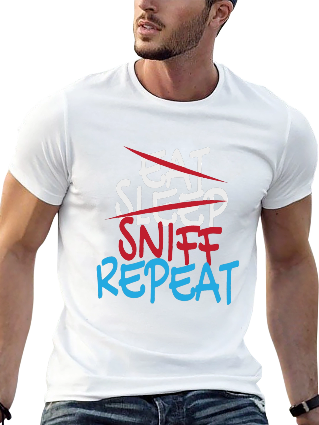 Sniff Repeat T-Shirt - Funny Adult Humor Tee