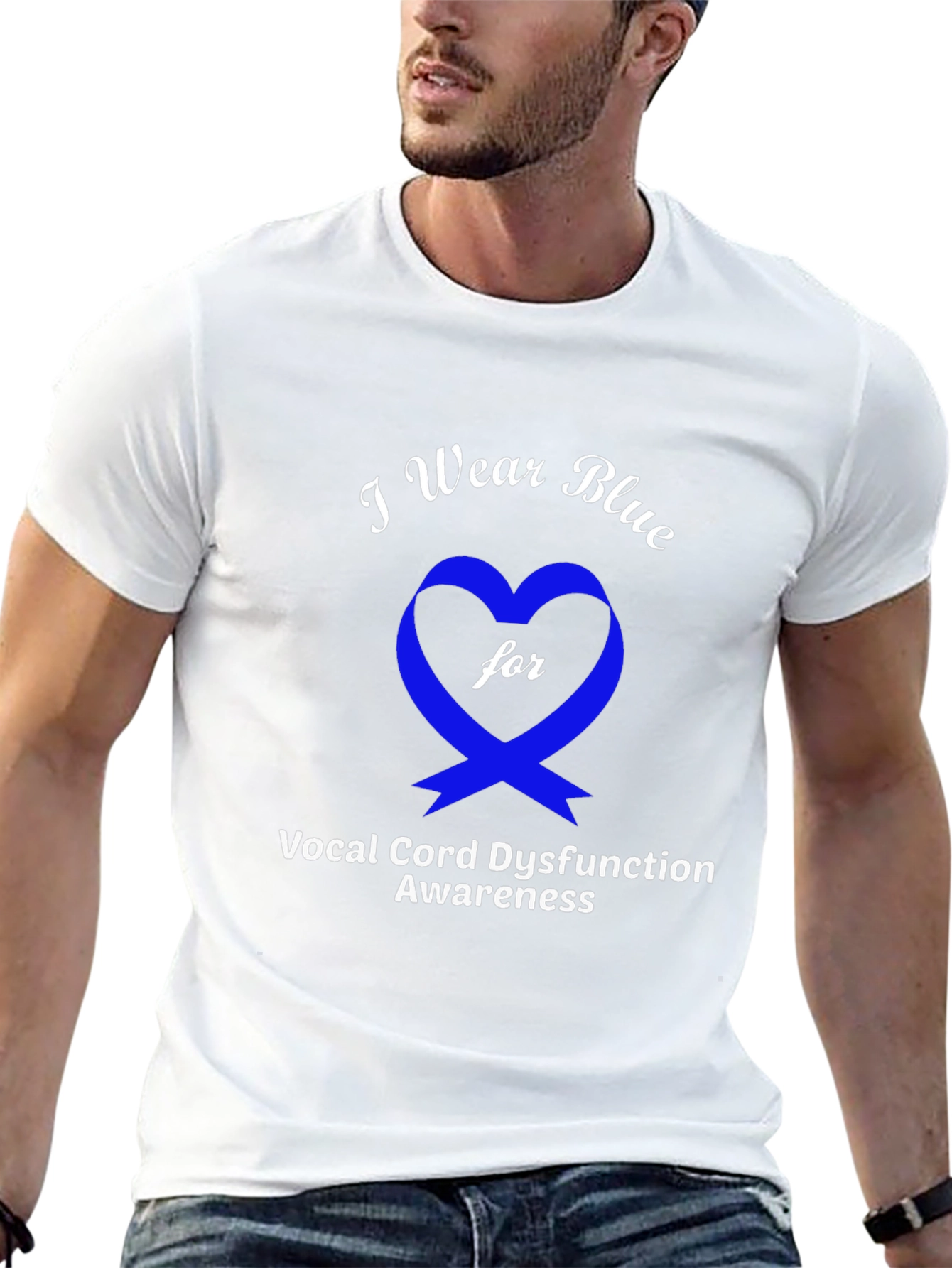 Blue Awareness Ribbon Graphic Tee