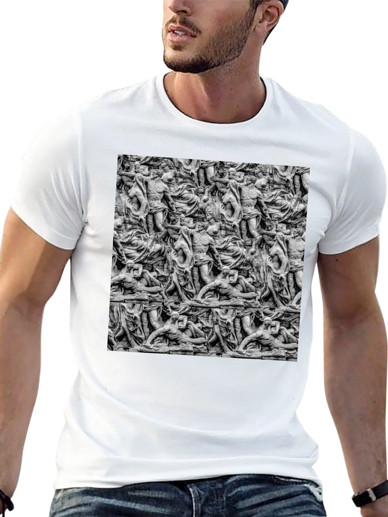 Sculpture Art Print Mens Black T-Shirt