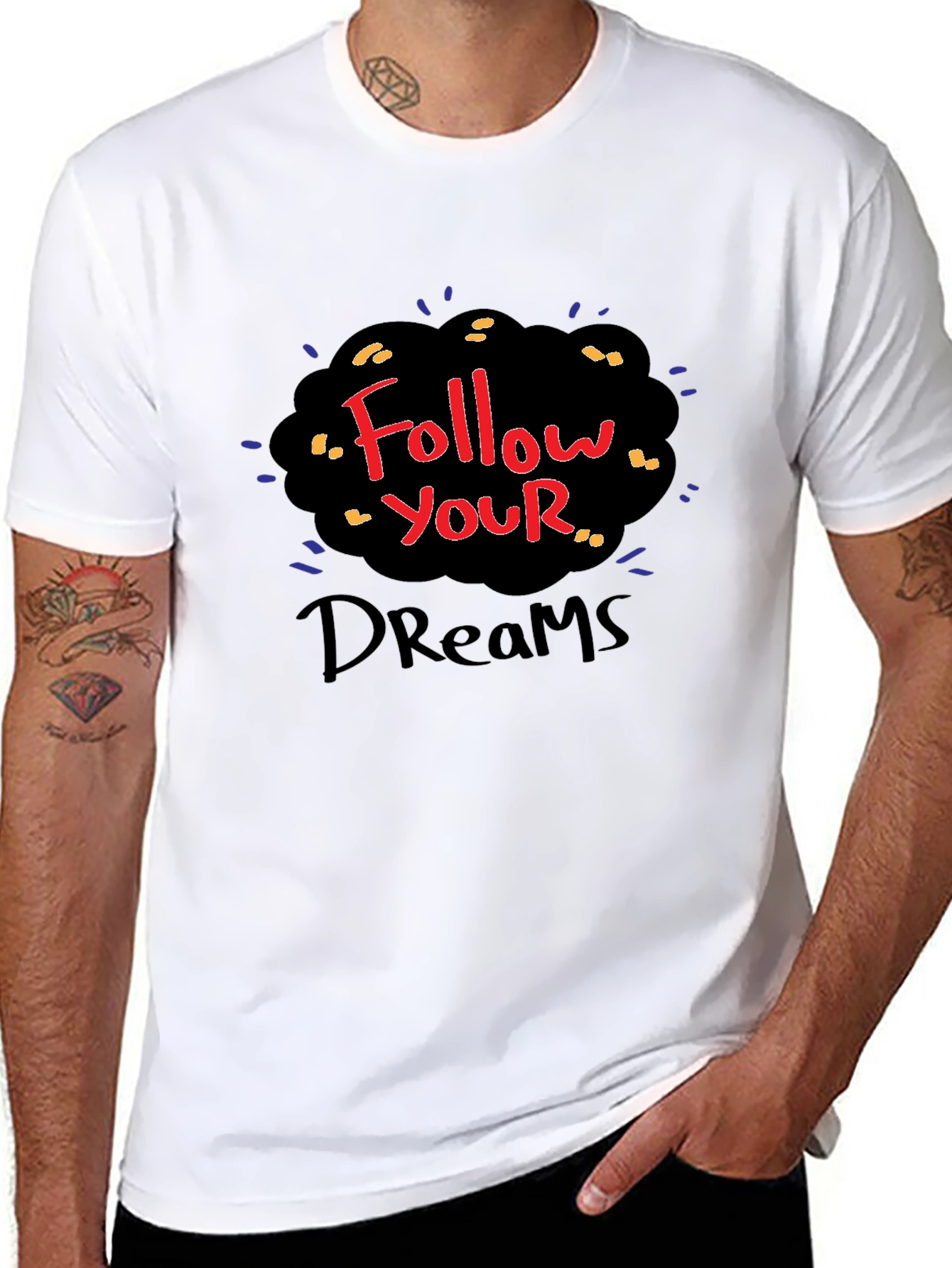 Follow Your Dreams Black Graphic Tee