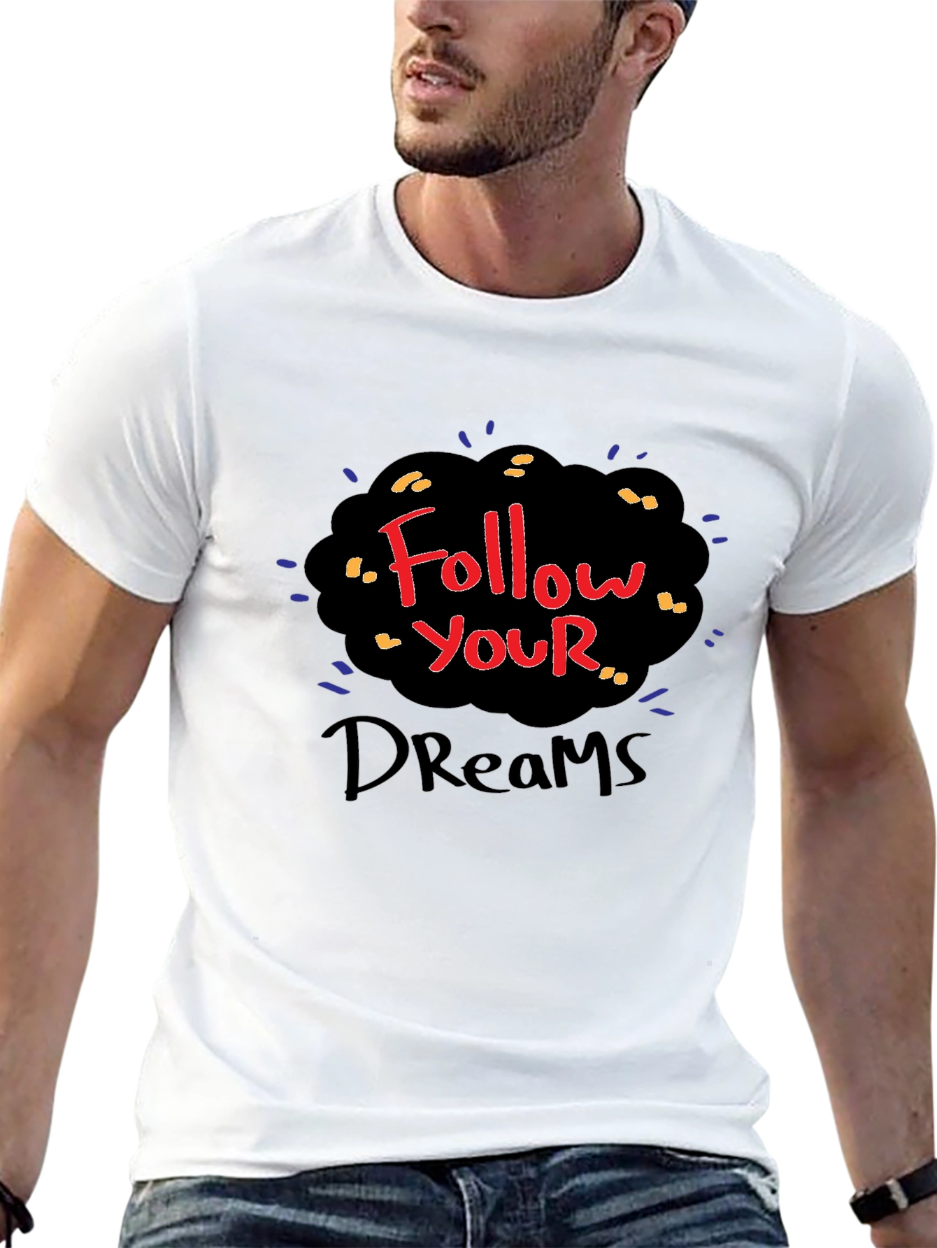 Follow Your Dreams Black Graphic Tee