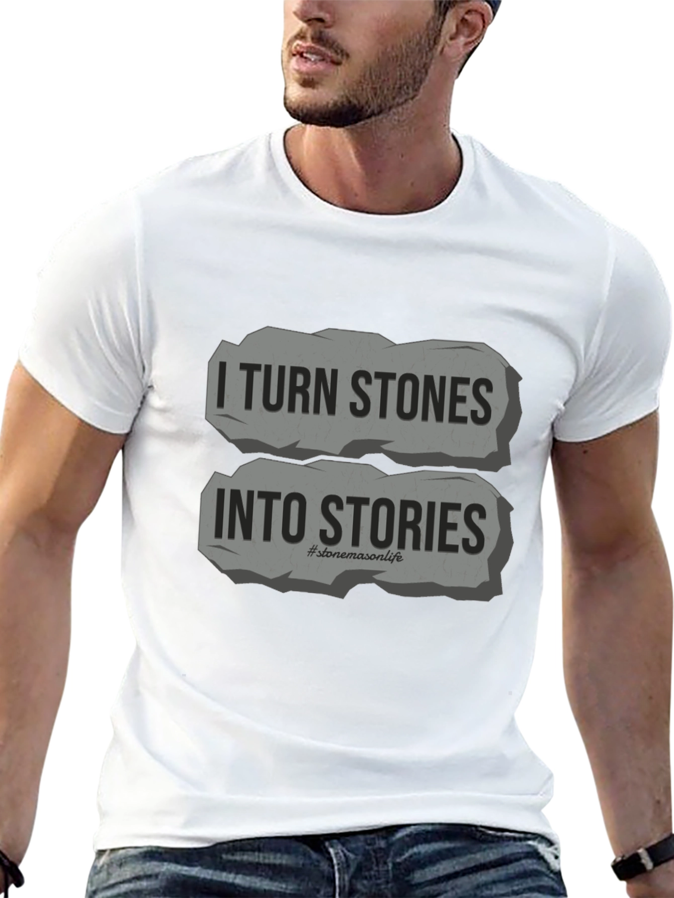 I Turn Stones Into Stories Black Graphic Tee
