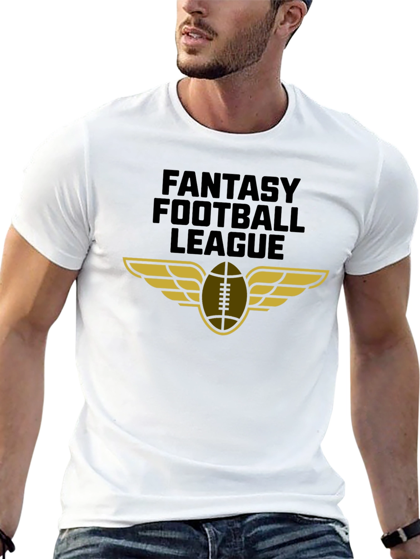 Fantasy Football League Graphic Tee - Black Cotton T-Shirt