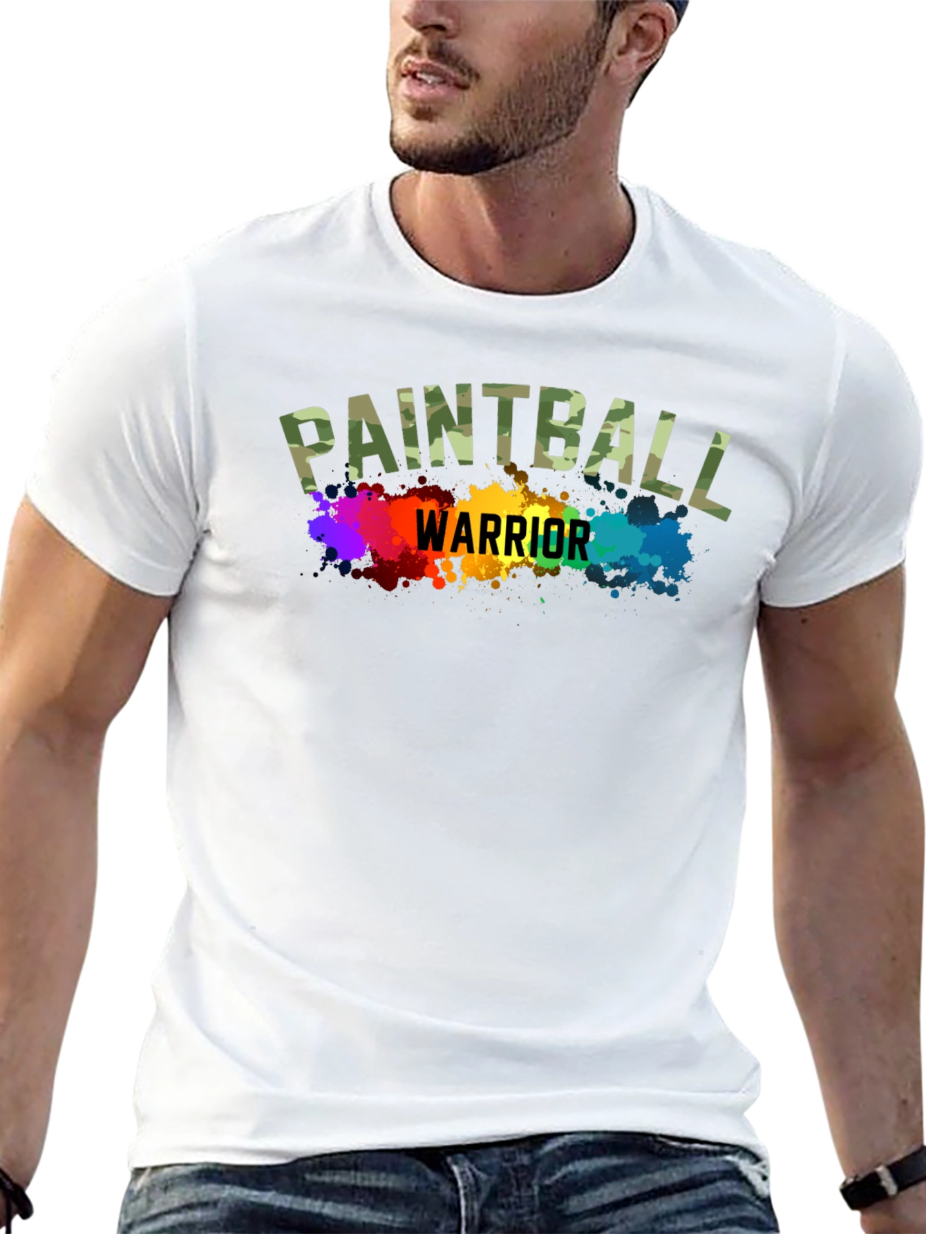 Paintball Warrior Graphic T-Shirt - Black Cotton Tee