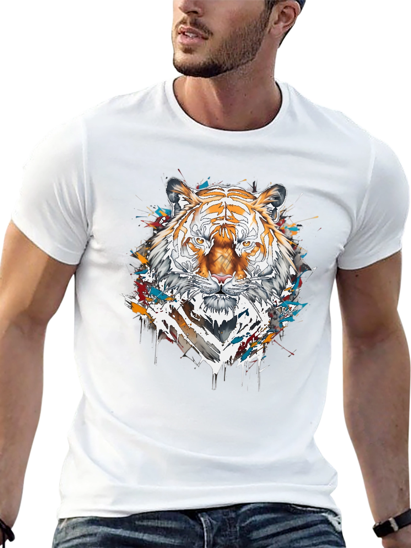 Tiger Graphic Tee - Cool Animal Print Shirt