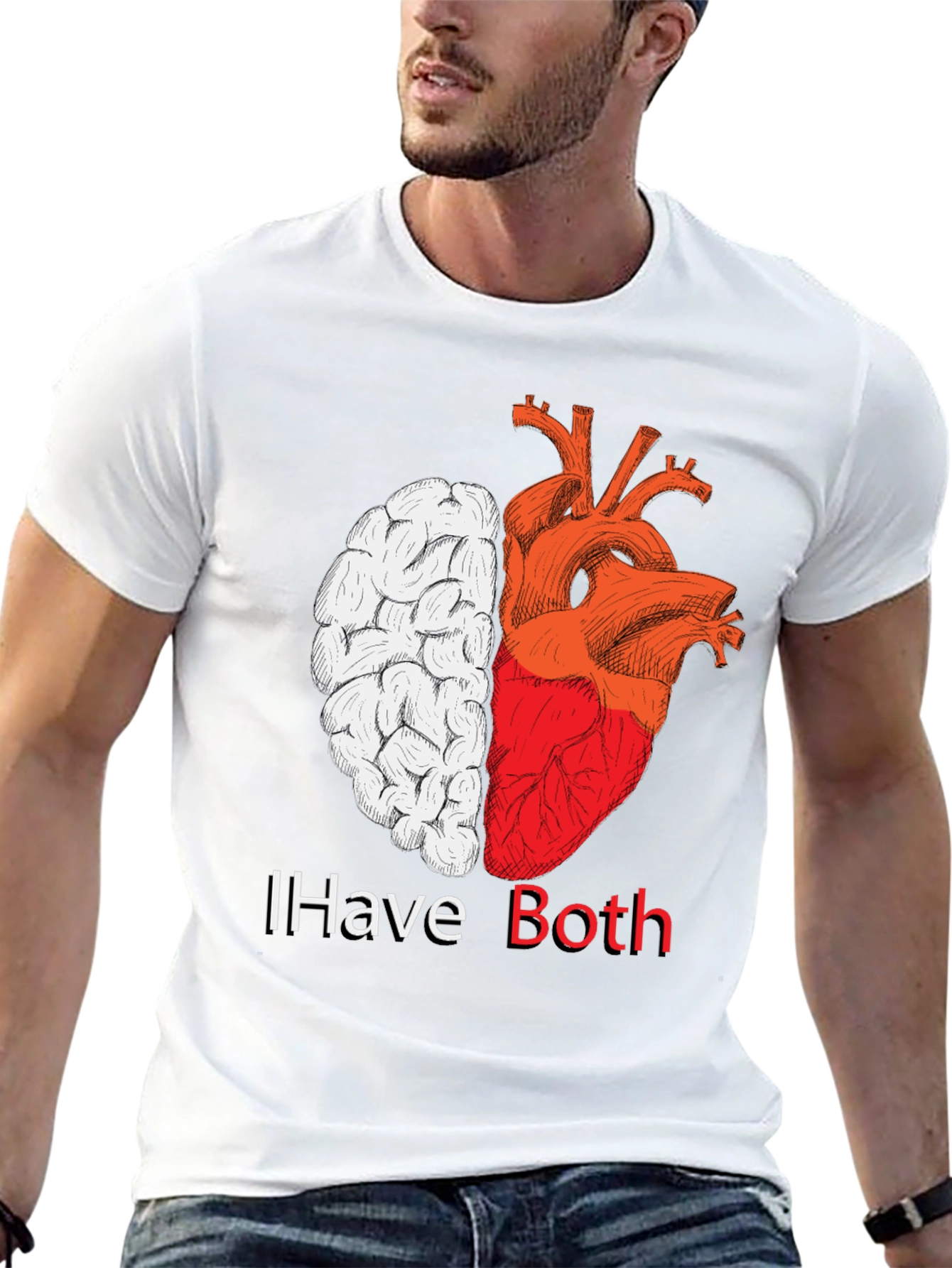 I Have Both: Brain & Heart T-Shirt