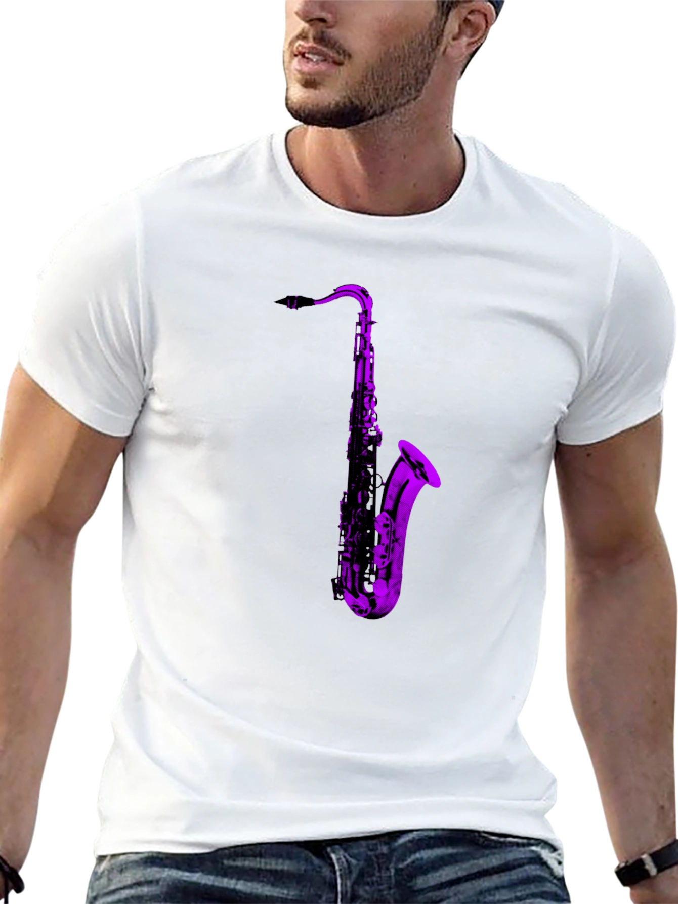 Saxophone Graphic Black T-Shirt