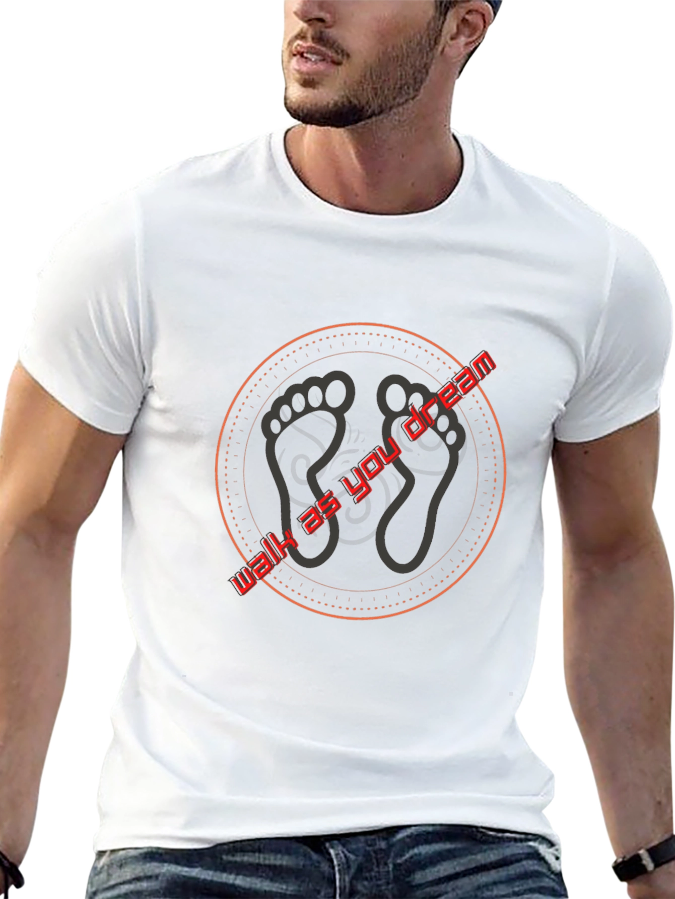 Walk as You Dream T-Shirt - Black Cotton Tee