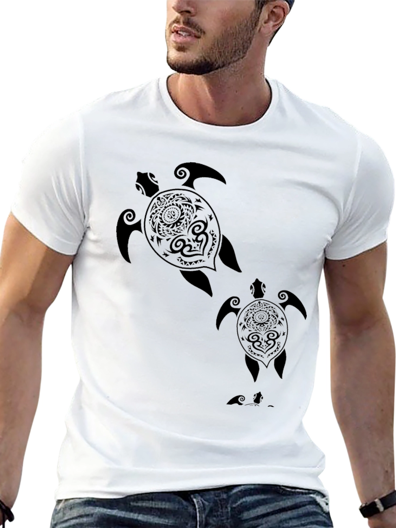 Black Turtle Graphic Tee - Stylish Mens T-Shirt