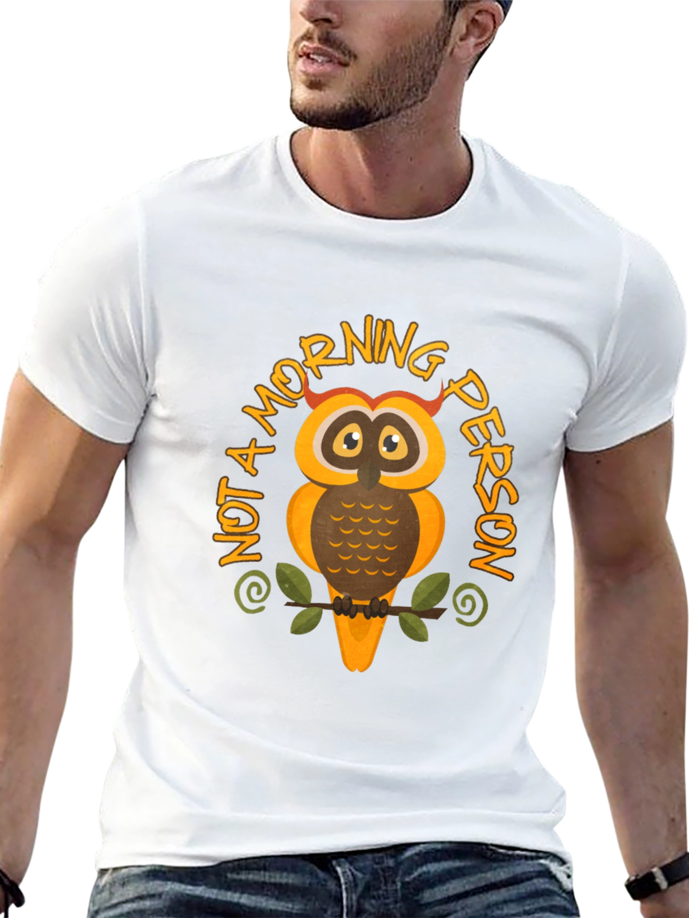 Not a Morning Person Owl Graphic T-Shirt