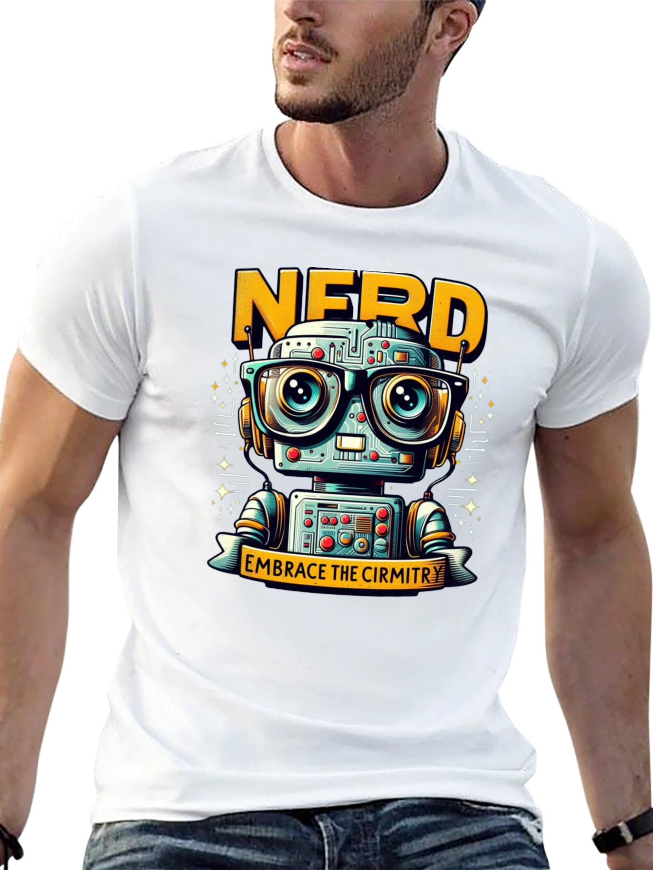 Nerd Robot Black T-Shirt