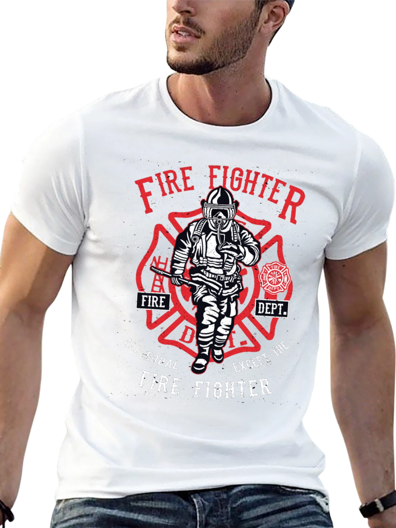 Firefighter Graphic T-Shirt - All Equal Except