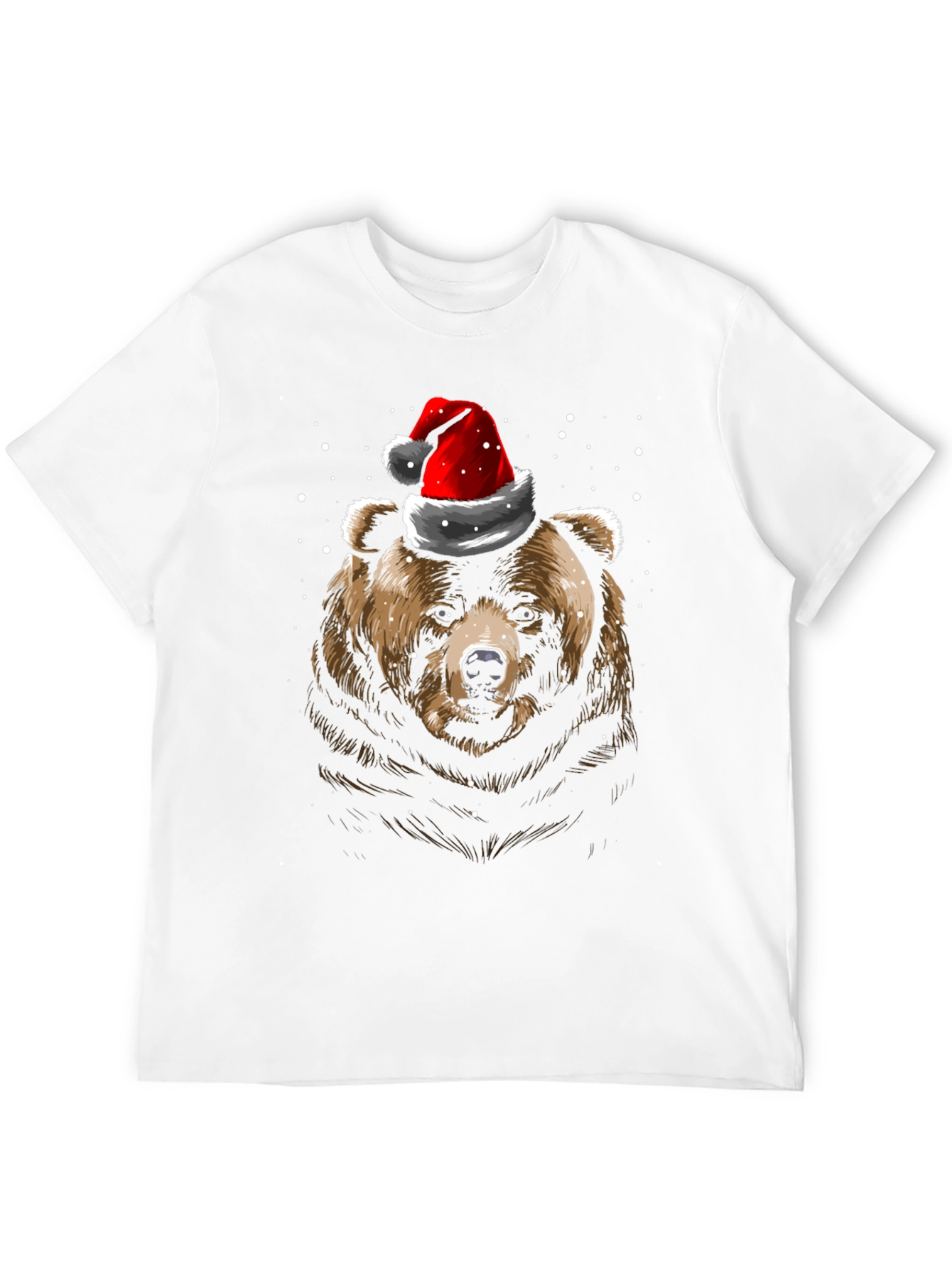 Bear in Santa Hat Christmas T-Shirt