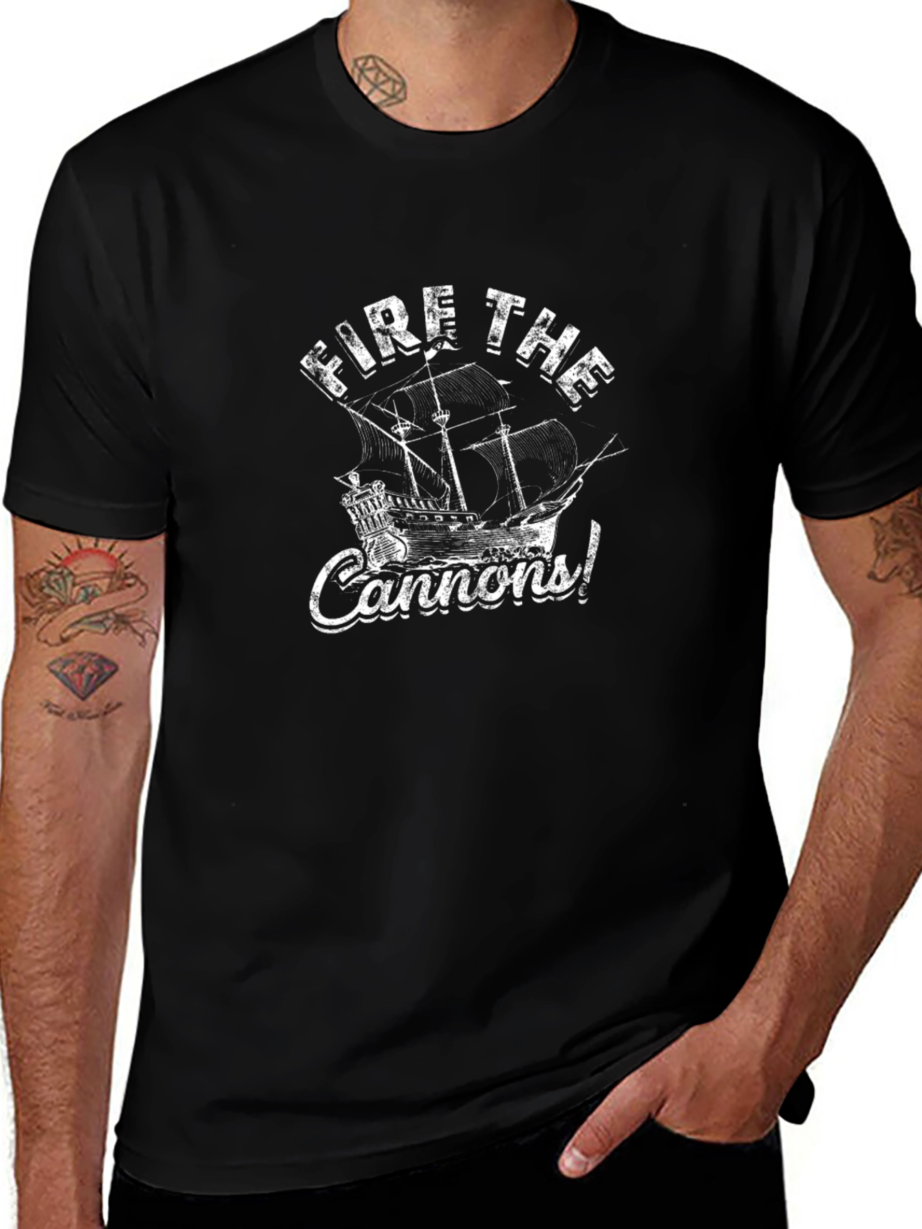 Fire the Cannons! Graphic Black T-Shirt