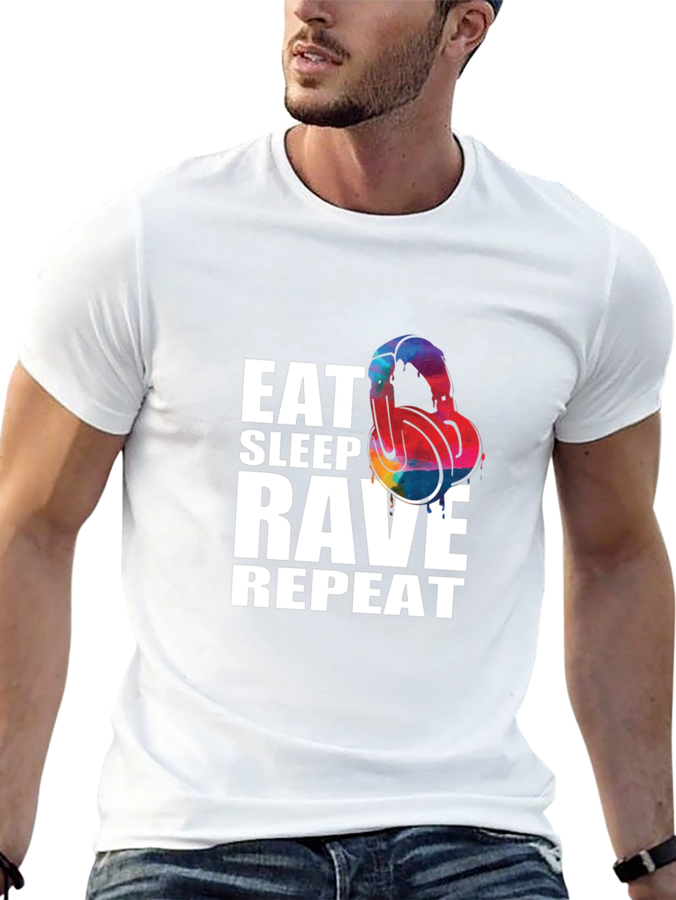 Eat Sleep Rave Repeat Graphic T-Shirt
