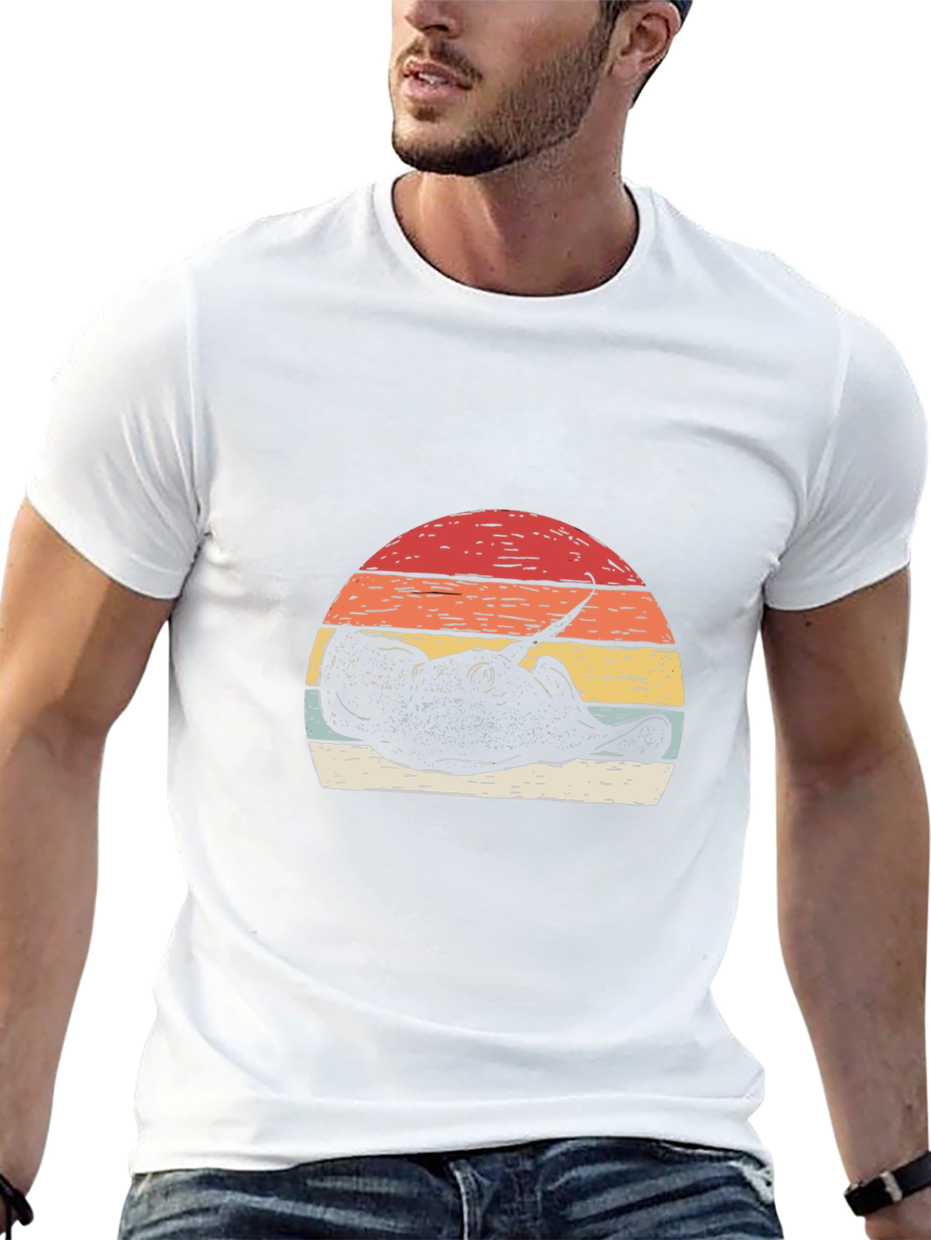 Retro Stingray Sunset Graphic T-Shirt