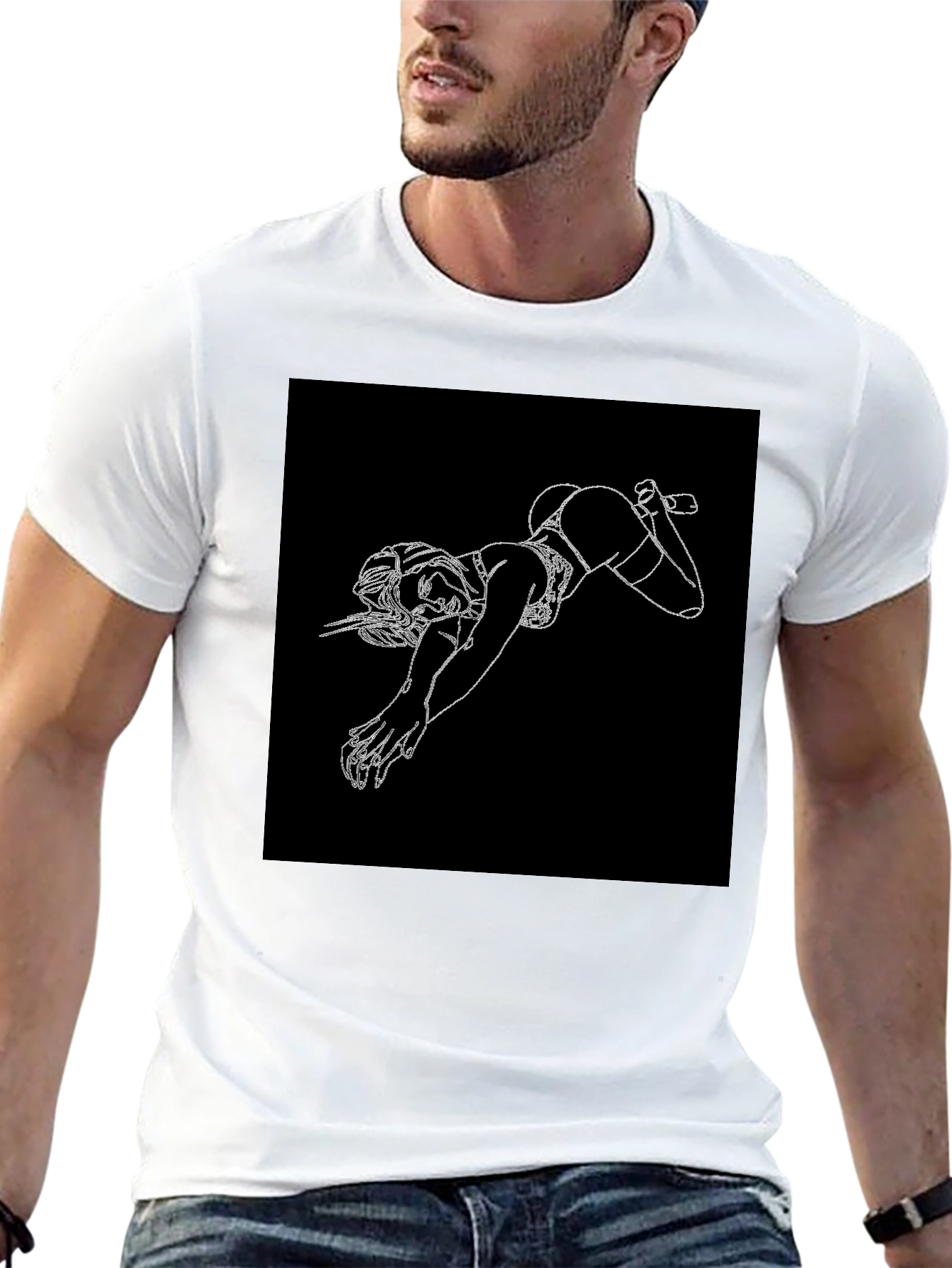 Graphic Print Black Tee Shirt