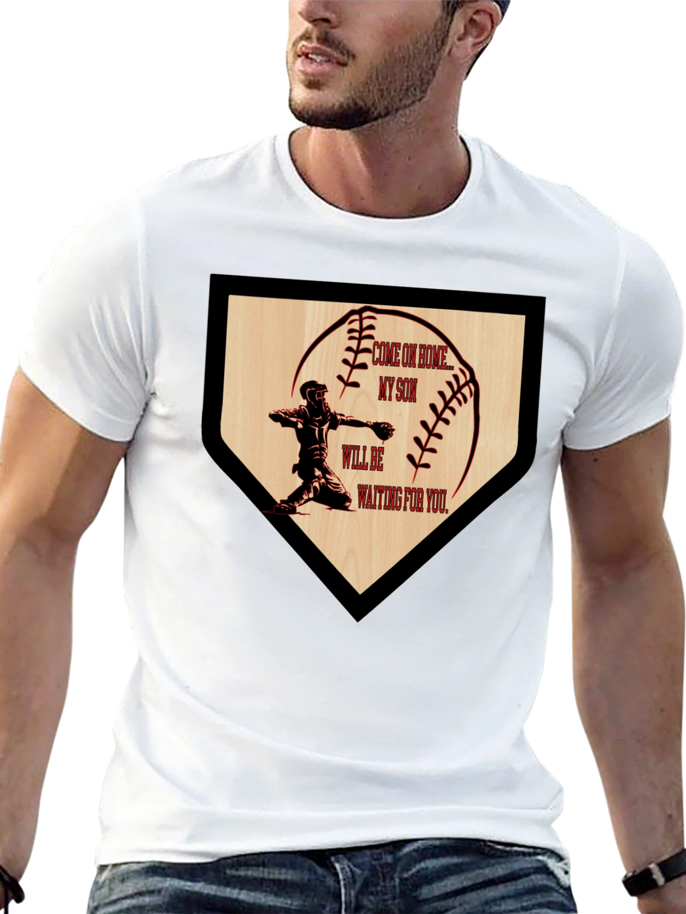 Baseball Home Plate Son Waiting T-Shirt