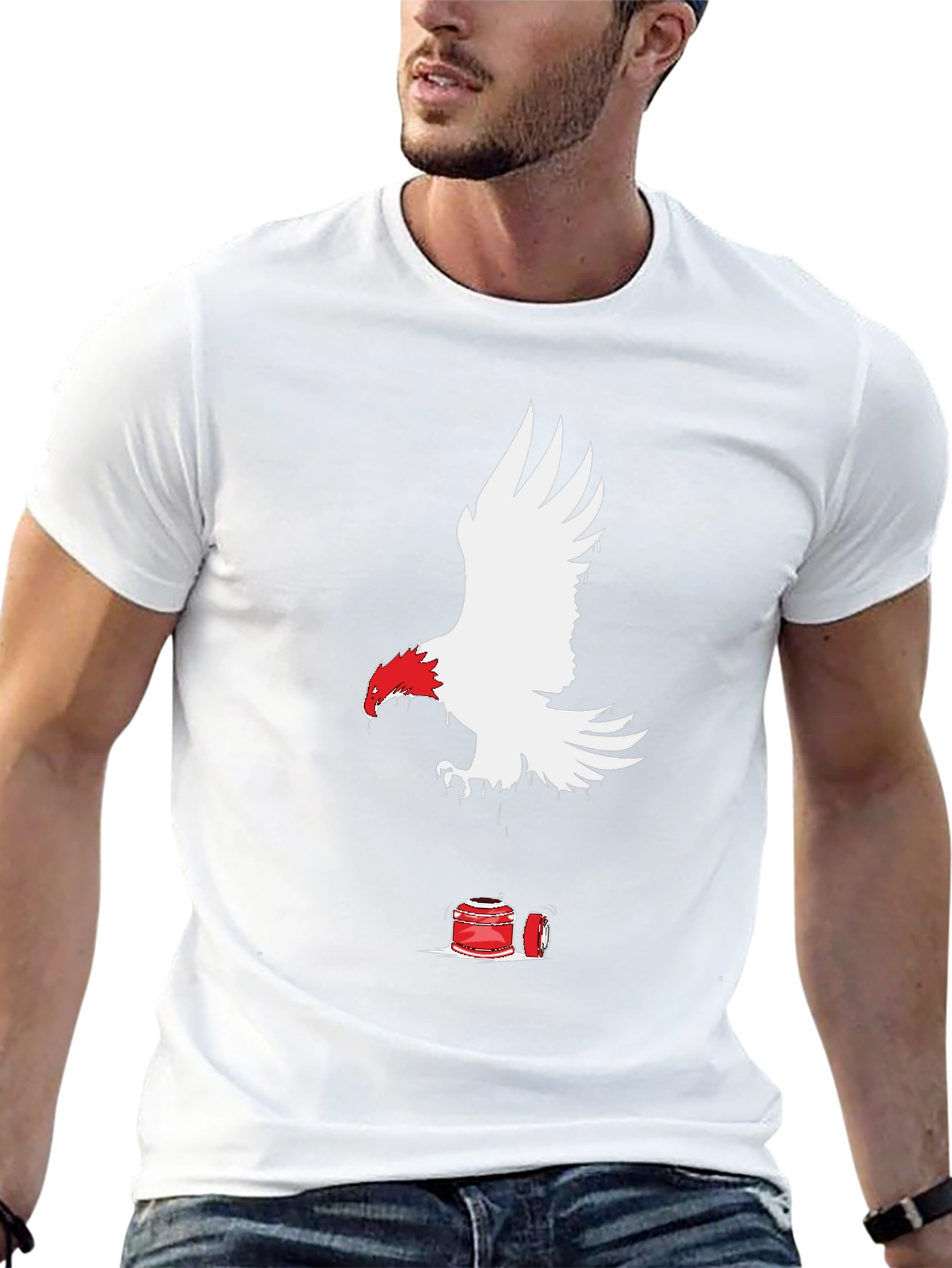 Eagle & Paint Splatter Graphic T-Shirt