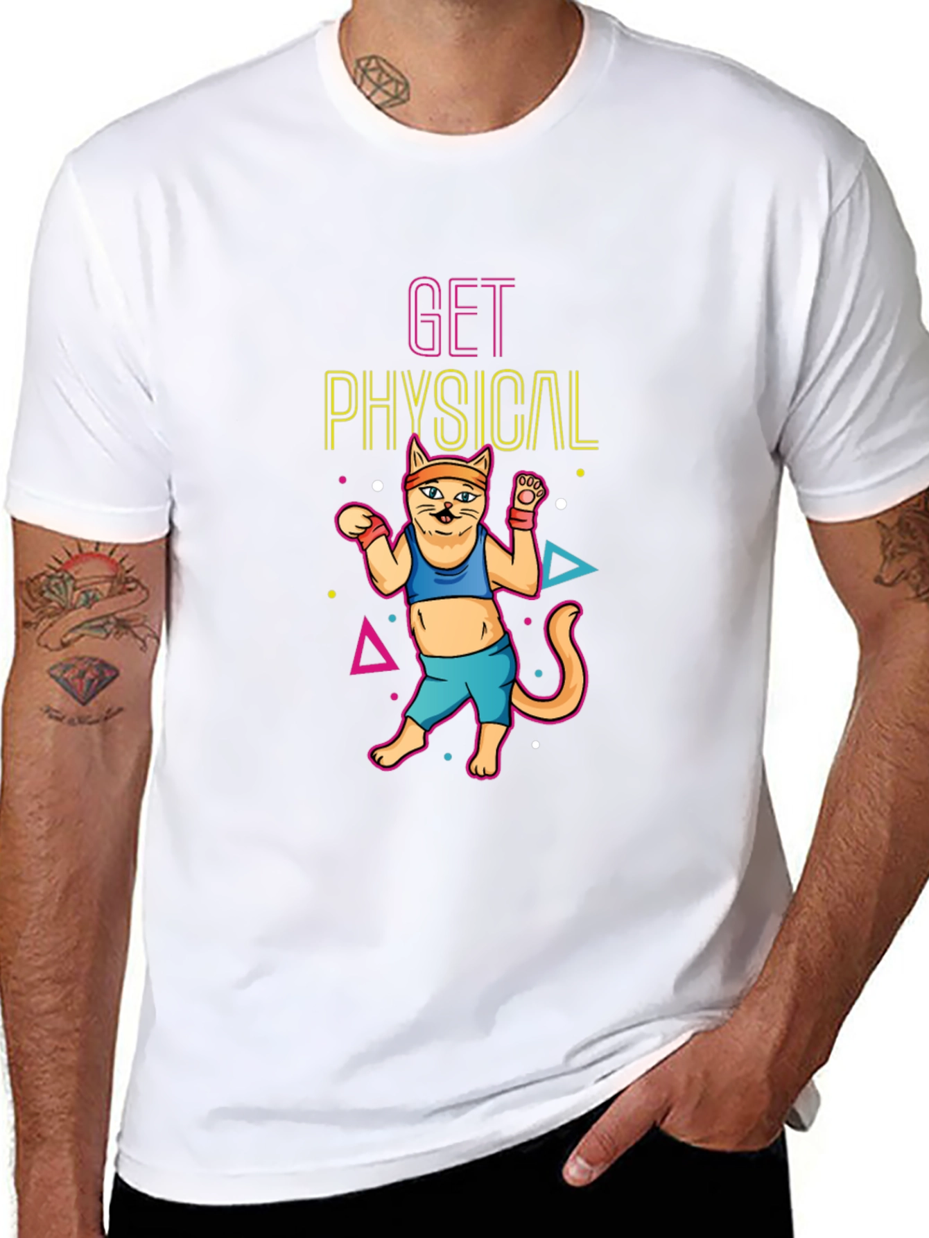 Get Physical Cat Black T-Shirt