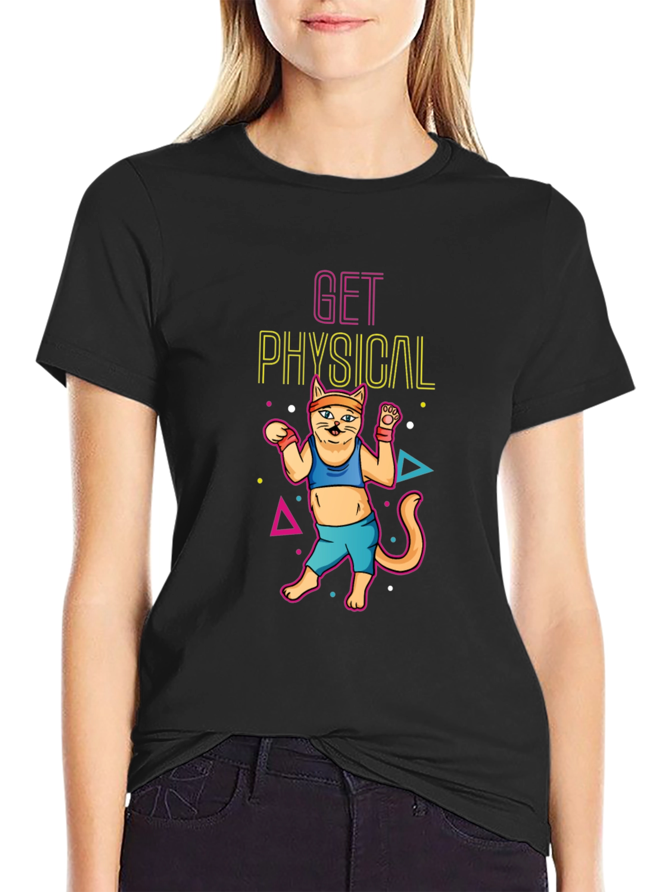 Get Physical Cat Black T-Shirt