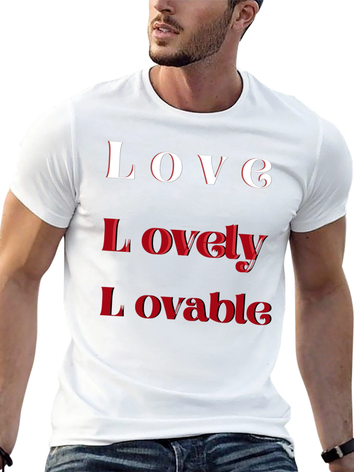 Love Lovely Lovable Black T-Shirt